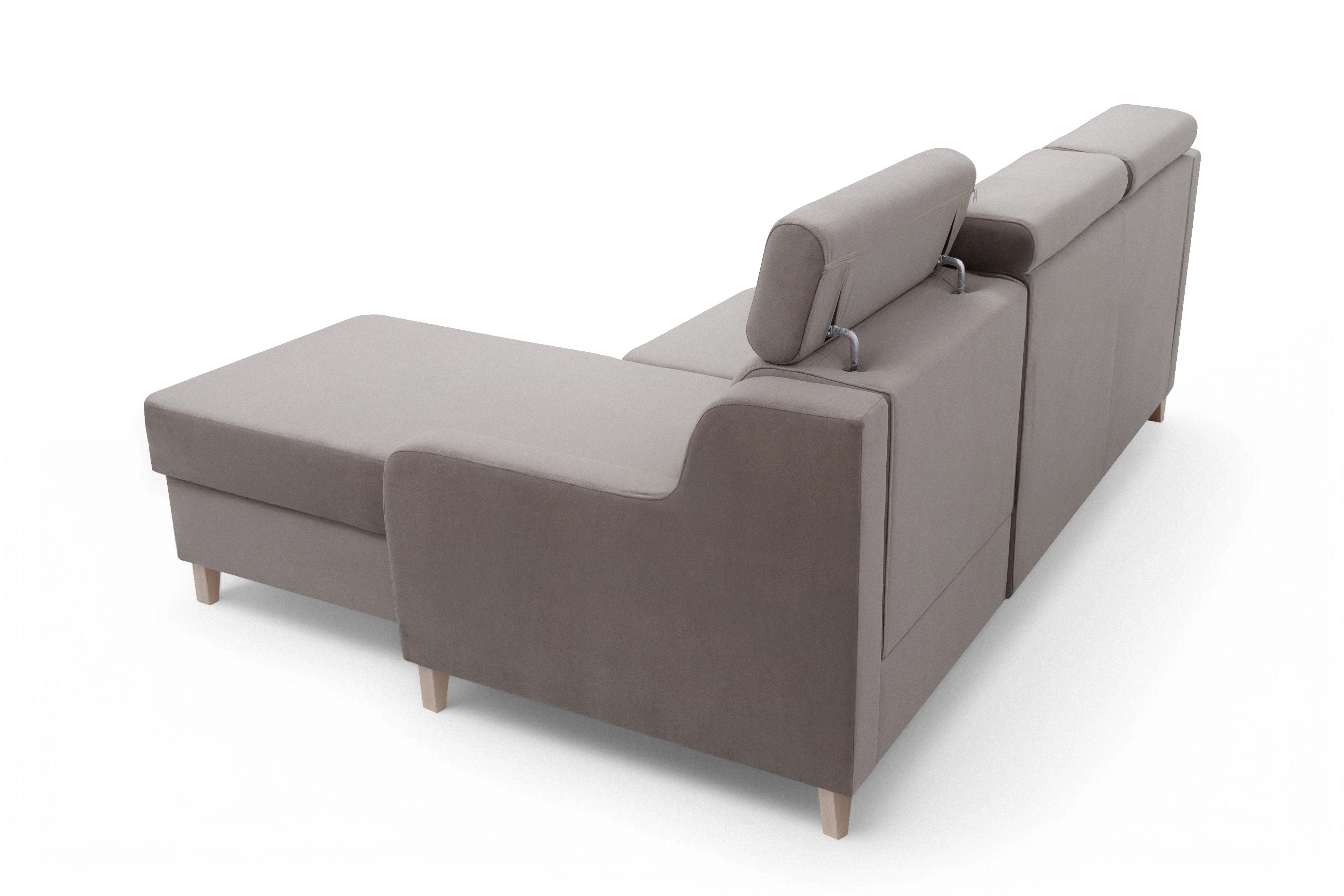 Rozkládací rohová sedací souprava Laksaro pravá - tmavě béžová samet Jasmine 25 Rohová sedací souprava rozkládací Laksaro pravá - jasno hnědá samet Jasmine 25