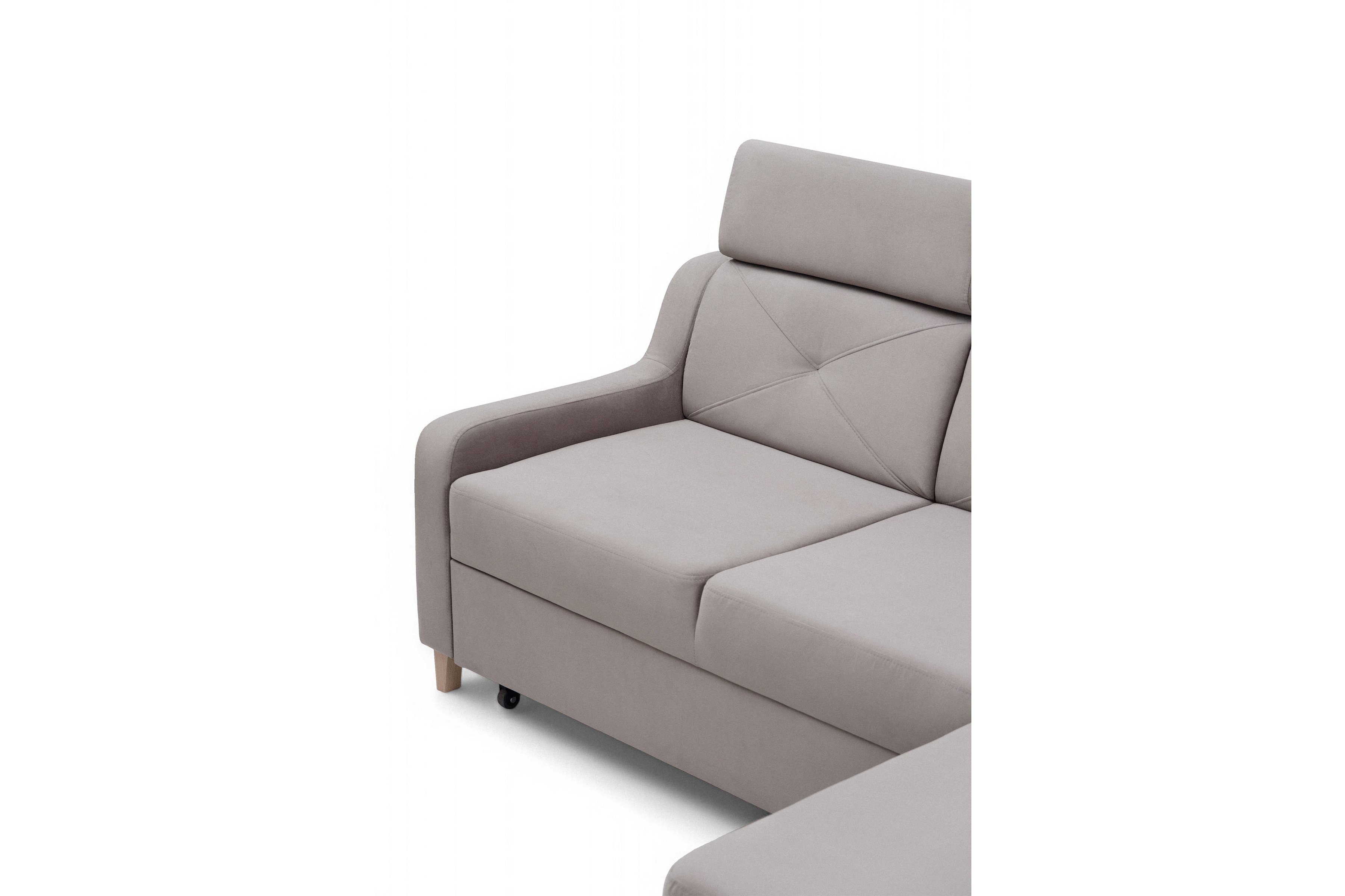 Rozkládací rohová sedací souprava Laksaro pravá - tmavě béžová samet Jasmine 25 Rohová sedací souprava rozkládací Laksaro pravá - jasno hnědá samet Jasmine 25