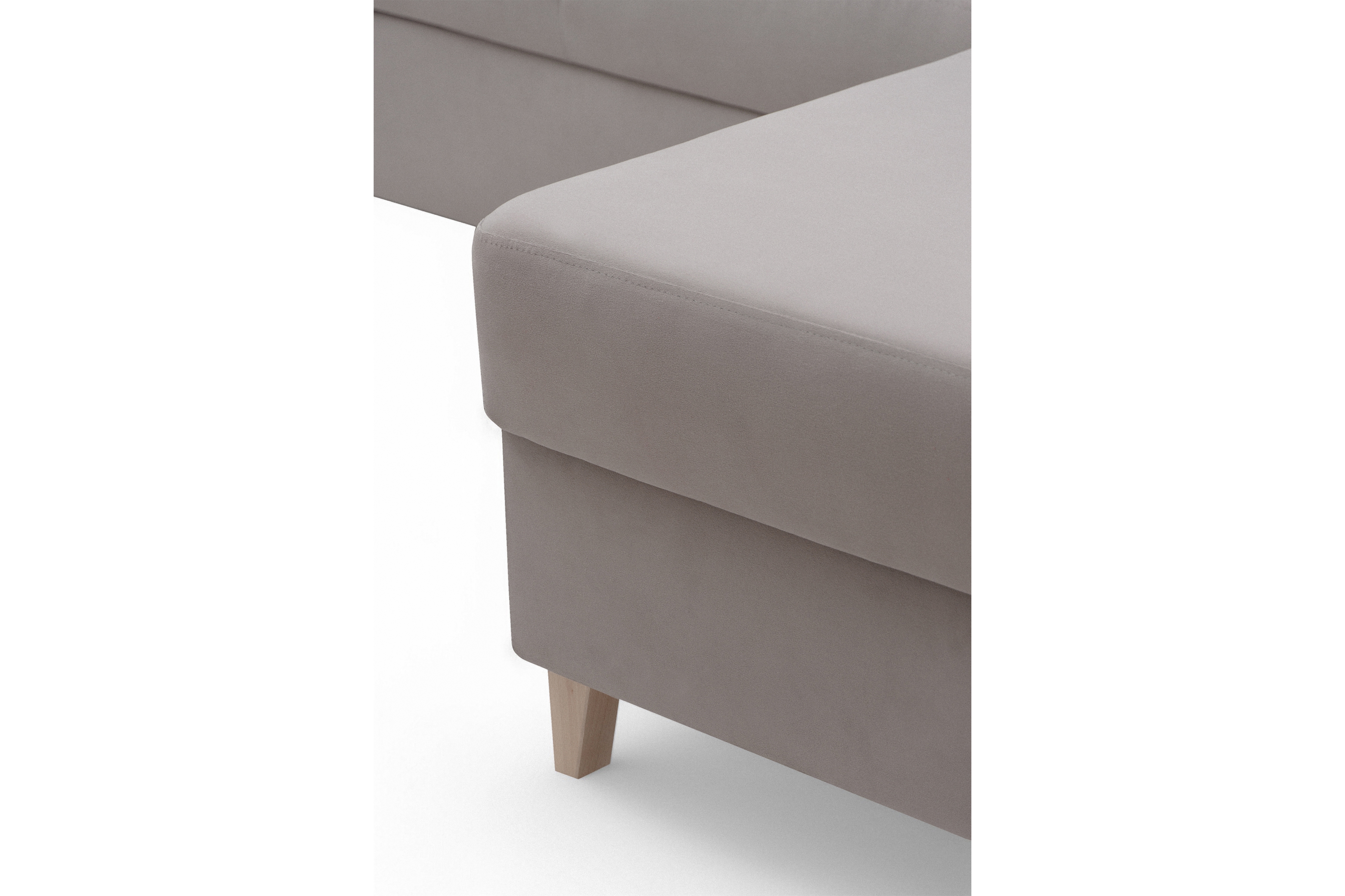 Rozkládací rohová sedací souprava Laksaro pravá - tmavě béžová samet Jasmine 25 Rohová sedací souprava rozkládací Laksaro pravá - jasno hnědá samet Jasmine 25