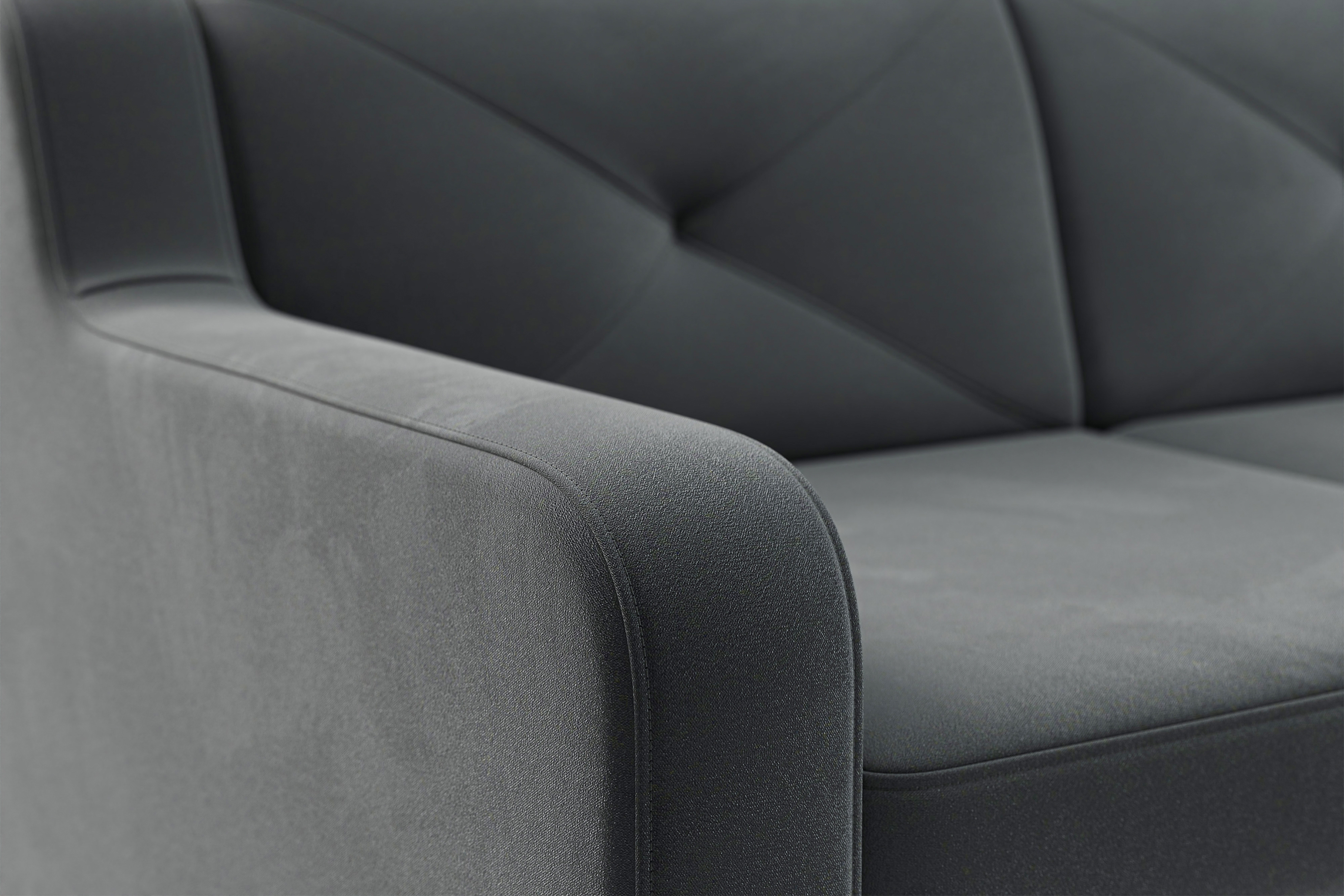 Rozkládací rohová sedací souprava Laksaro pravá - šedá látka Jasmine 96 Rohová sedací souprava rozkládací Laksaro pravá - šedá samet Jasmine 96