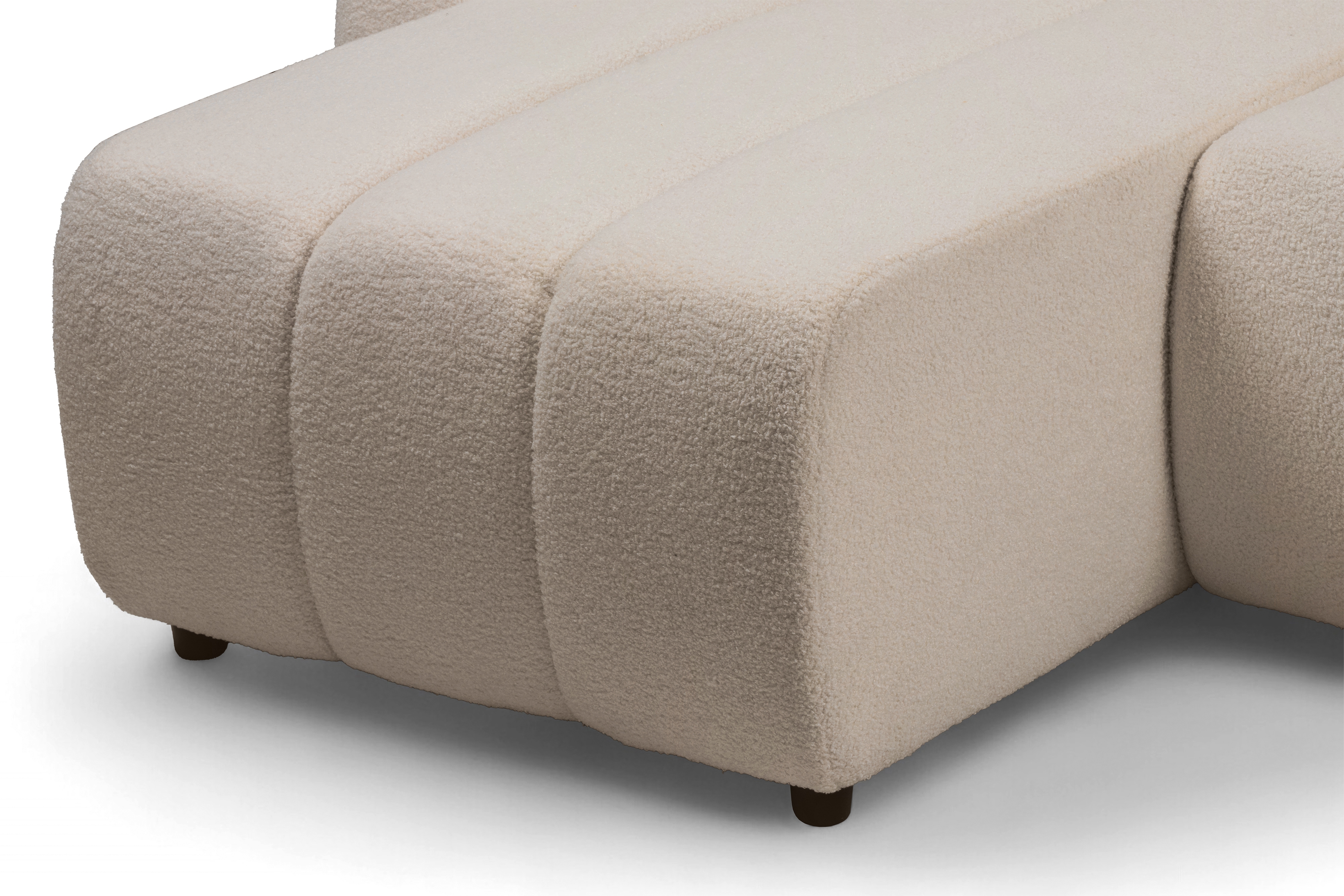 Rozkládací rohová sedací souprava Lapios levá - béžová boucle Lambi 5 Rohová sedací souprava rozkládací Lapios levá - béžová boucle Lambi 5