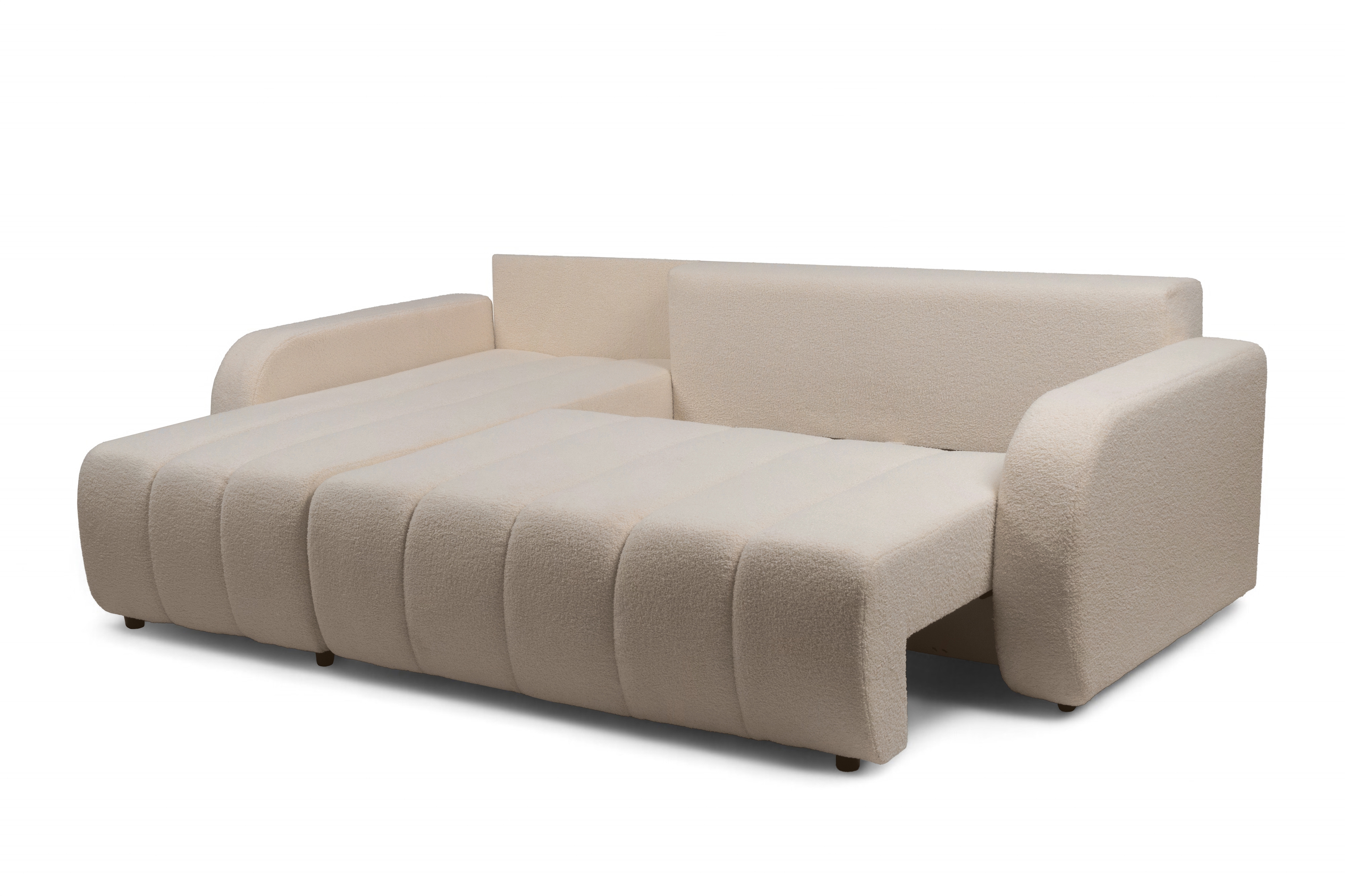 Rozkládací rohová sedací souprava Lapios levá - béžová boucle Lambi 5 Rohová sedací souprava rozkládací Lapios levá - béžová boucle Lambi 5