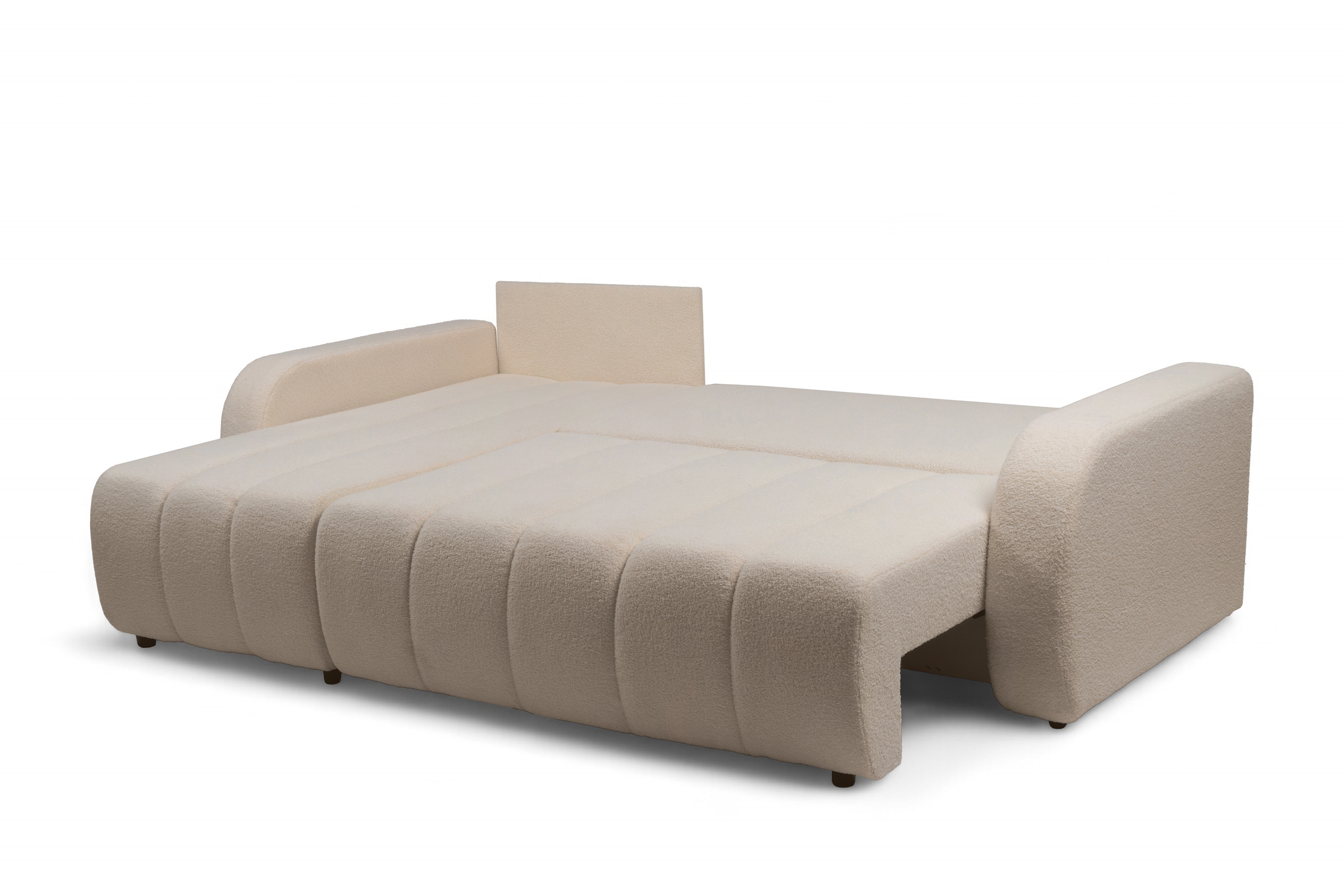 Rozkládací rohová sedací souprava Lapios levá - béžová boucle Lambi 5 Rohová sedací souprava rozkládací Lapios levá - béžová boucle Lambi 5