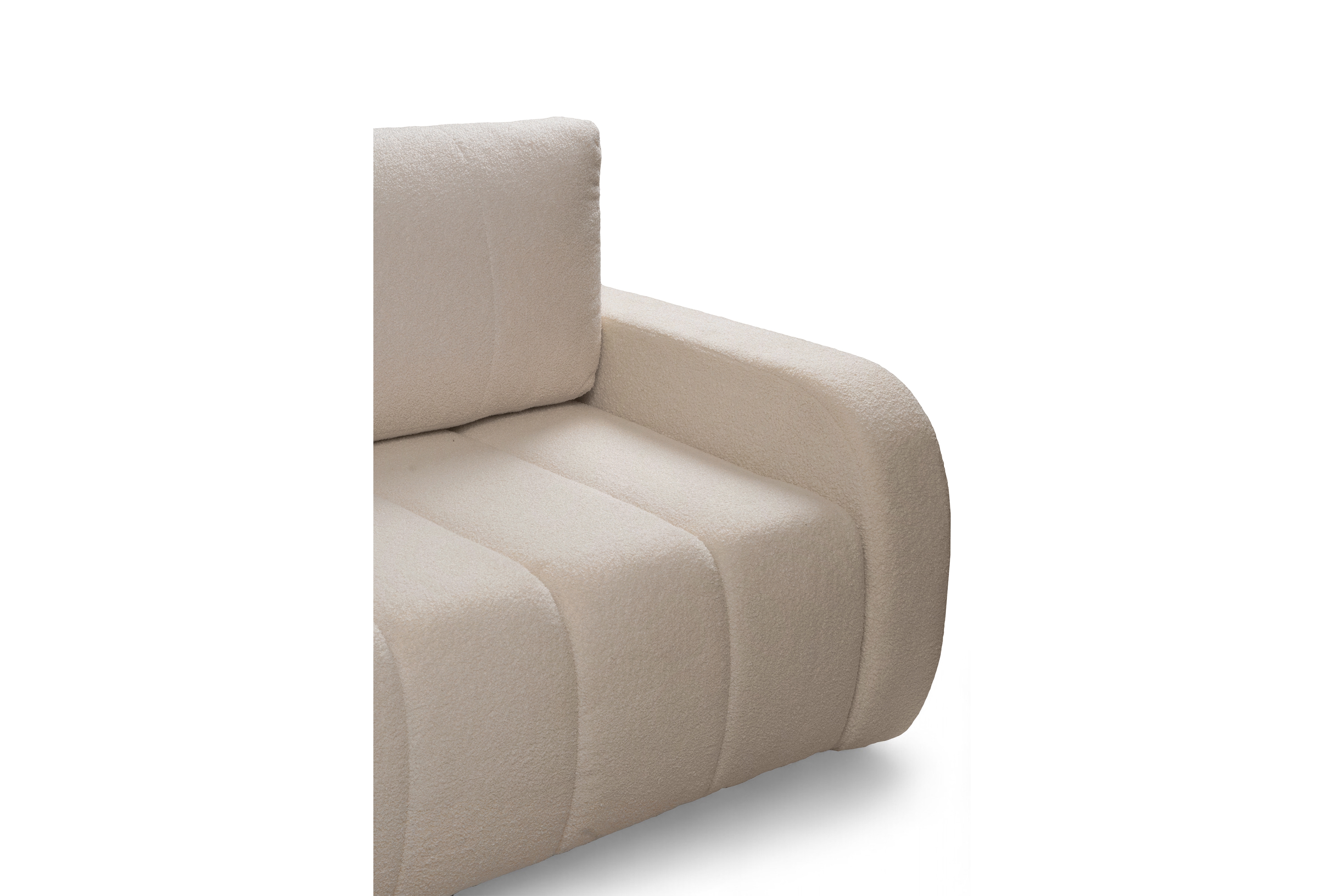 Rozkládací rohová sedací souprava Lapios levá - béžová boucle Lambi 5 Rohová sedací souprava rozkládací Lapios levá - béžová boucle Lambi 5