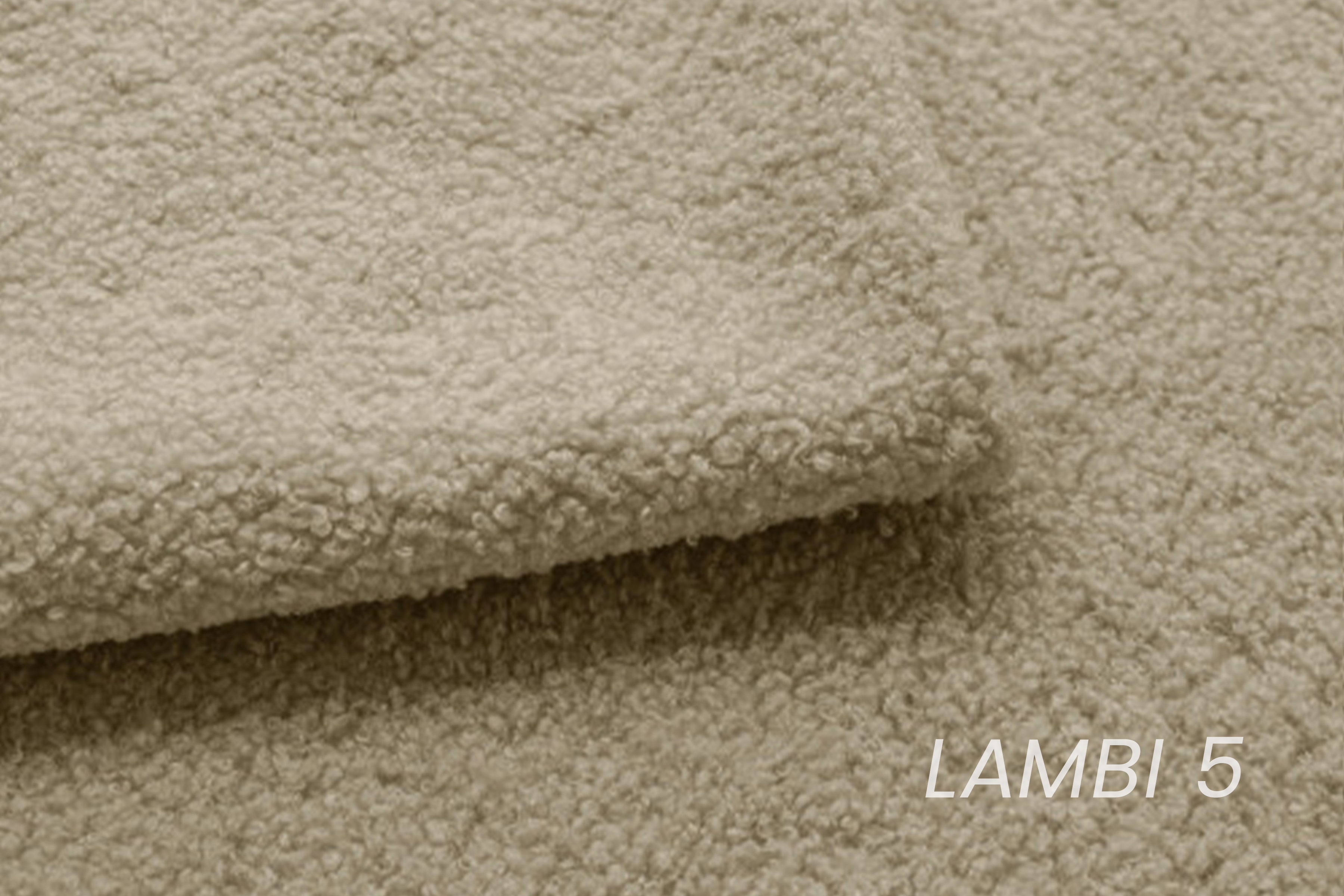 Rozkladacia rohová sedacia súprava Lapios pravá - béžové buklé Lambi 5 Rohová sedacia súprava s funkciou spania Lapios pravá strana - Béžová boucle Lambi 5