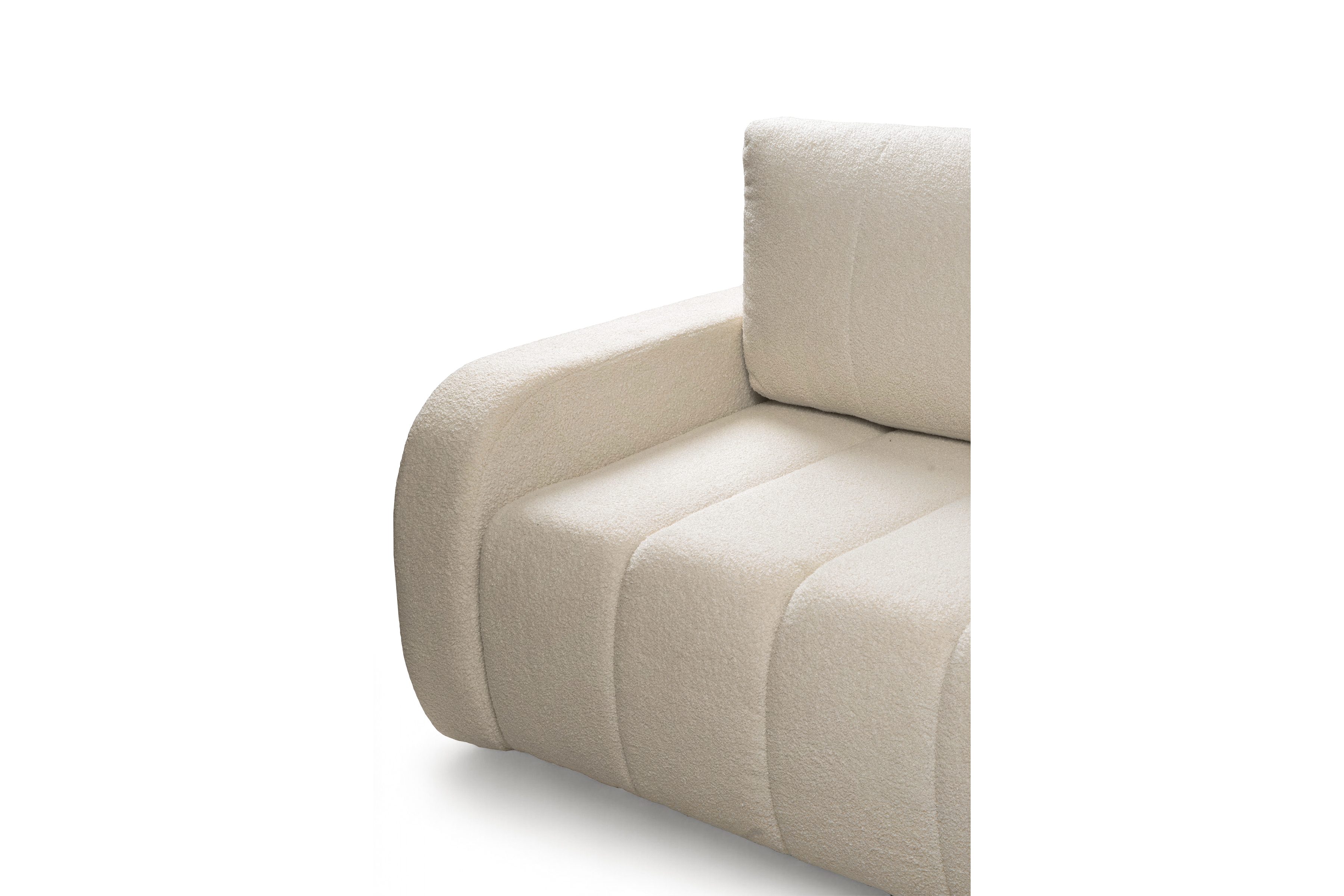 Rozkládací rohová sedací souprava Lapios pravá - krémová boucle Lambi 8 Rohová sedací souprava rozkládací Lapios pravá - kremowa boucle Lambi 8