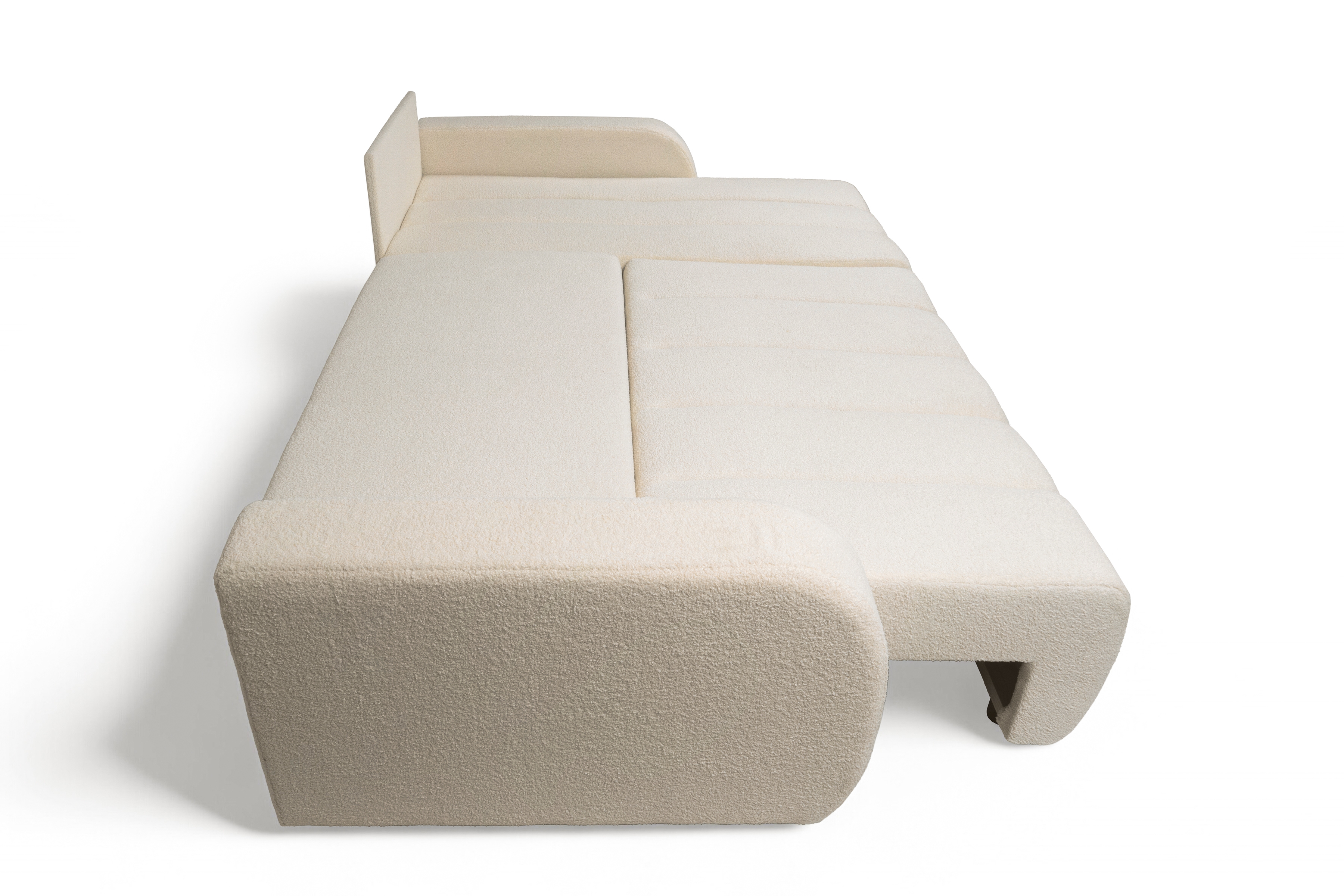 Rozkládací rohová sedací souprava Lapios pravá - krémová boucle Lambi 8 Rohová sedací souprava rozkládací Lapios pravá - kremowa boucle Lambi 8