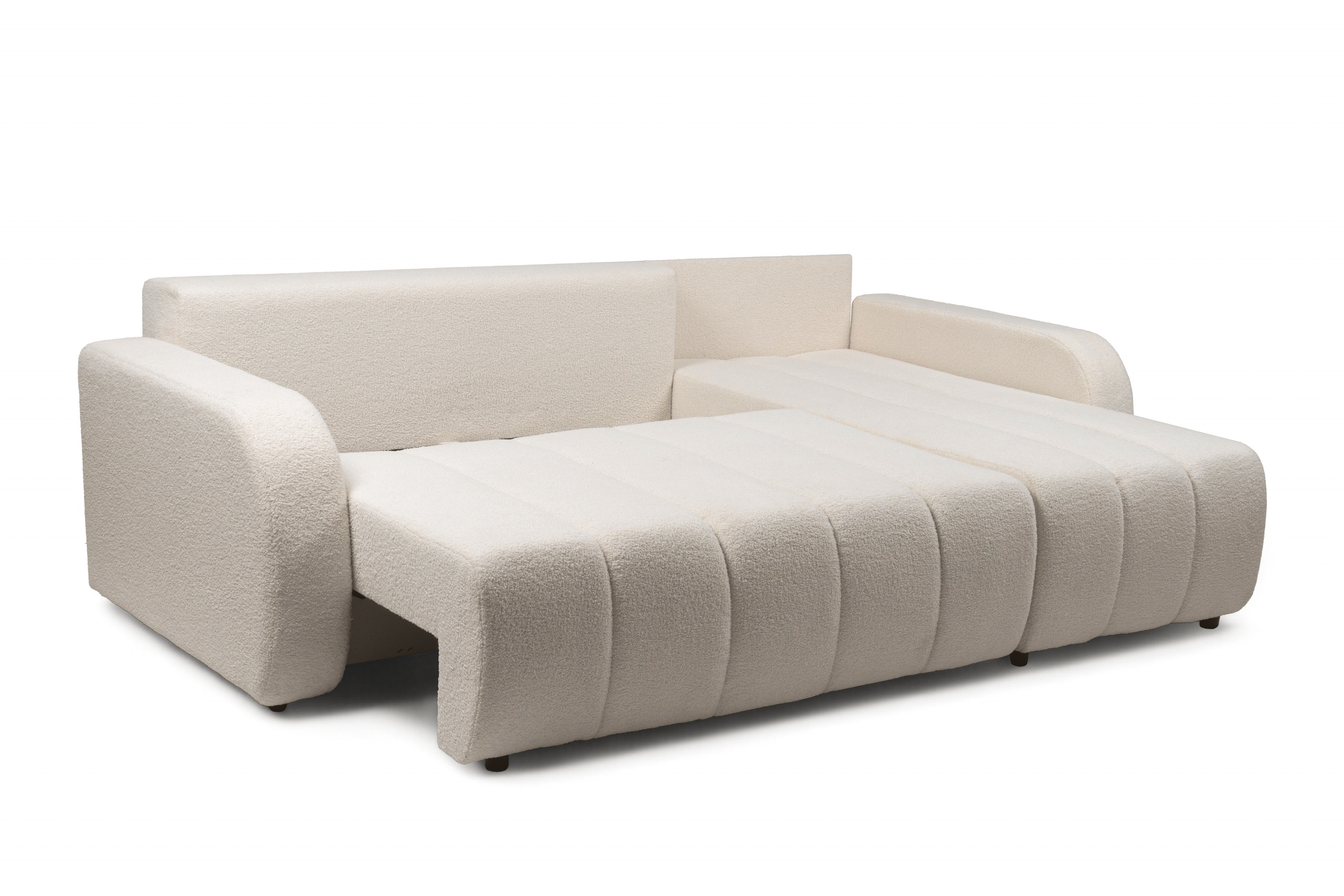 Rozkládací rohová sedací souprava Lapios pravá - krémová boucle Lambi 8 Rohová sedací souprava rozkládací Lapios pravá - kremowa boucle Lambi 8