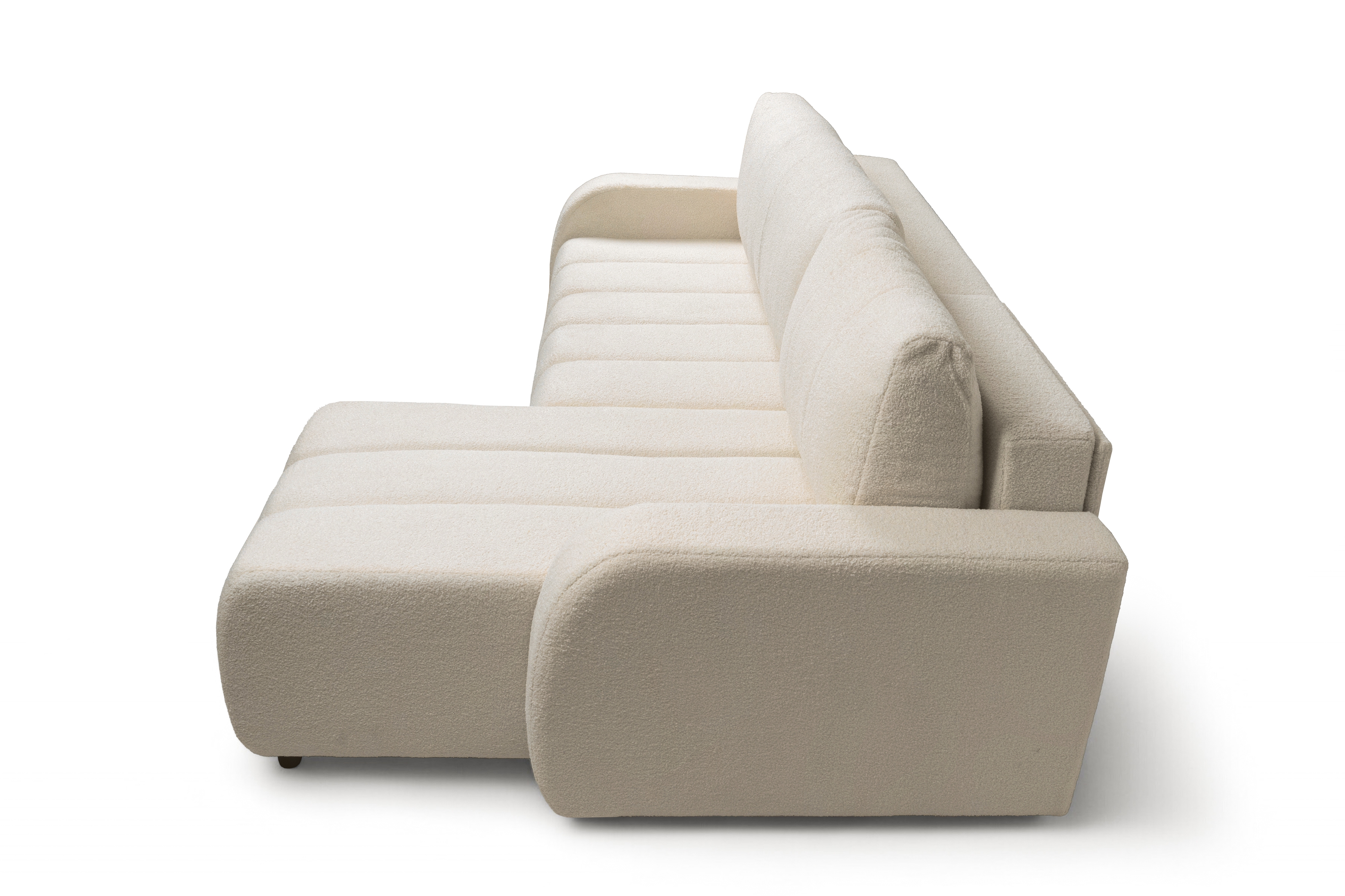 Rozkládací rohová sedací souprava Lapios pravá - krémová boucle Lambi 8 Rohová sedací souprava rozkládací Lapios pravá - kremowa boucle Lambi 8