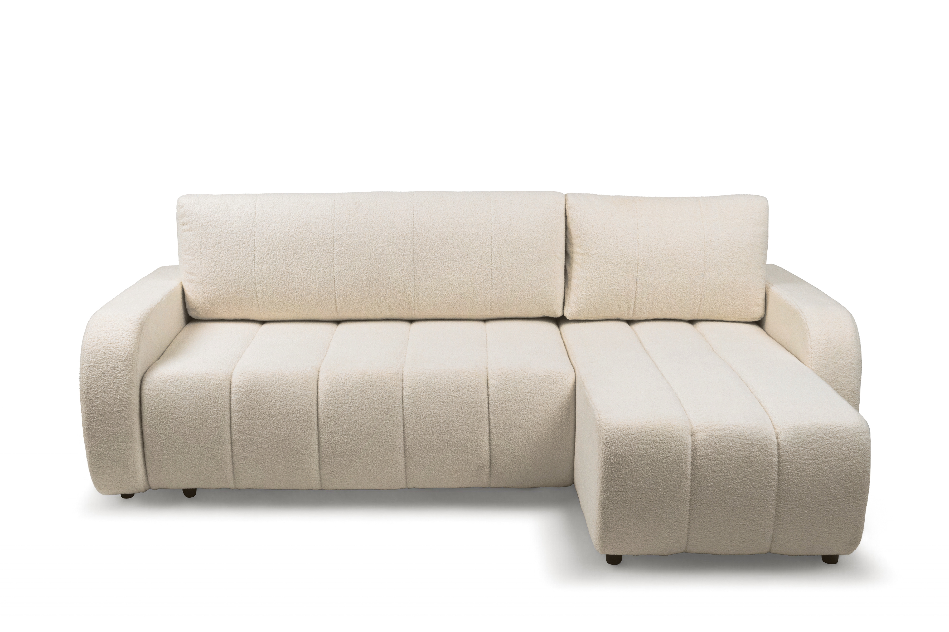 Rozkládací rohová sedací souprava Lapios pravá - krémová boucle Lambi 8 Rohová sedací souprava rozkládací Lapios pravá - kremowa boucle Lambi 8