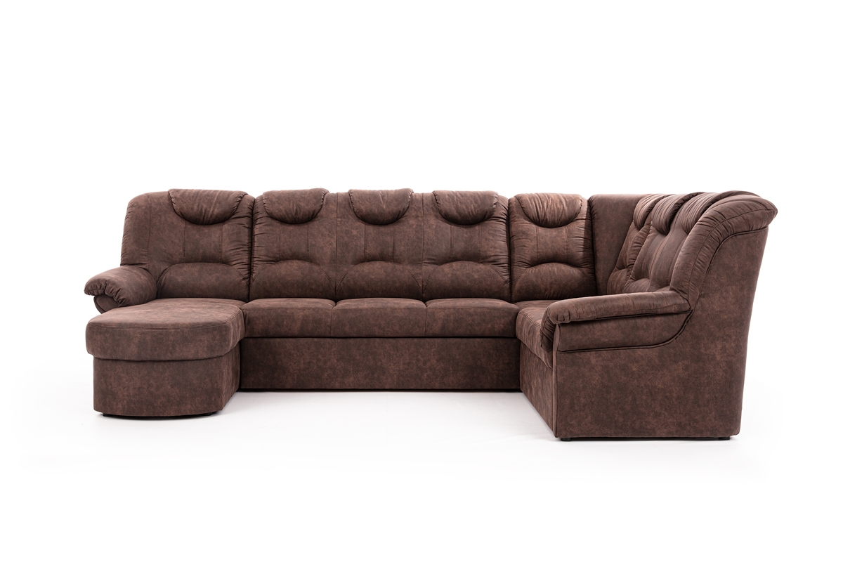 Rohová sedacia súprava Lonigo U pravá - hnedý Preston 29 Rohová sedacia súprava u z niskimi nozkami 