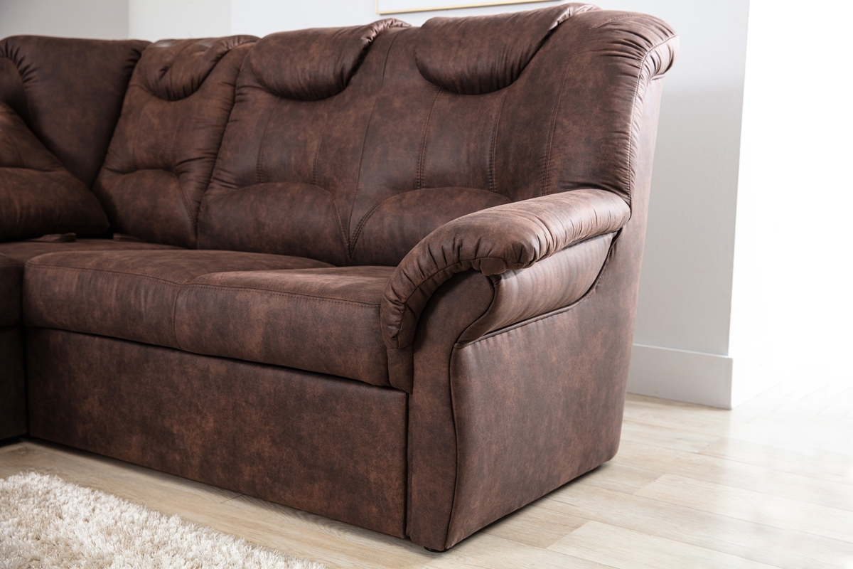 Rohová sedacia súprava Lonigo U pravá - hnedý Preston 29 Rohová sedacia súprava Lonigo U - detal