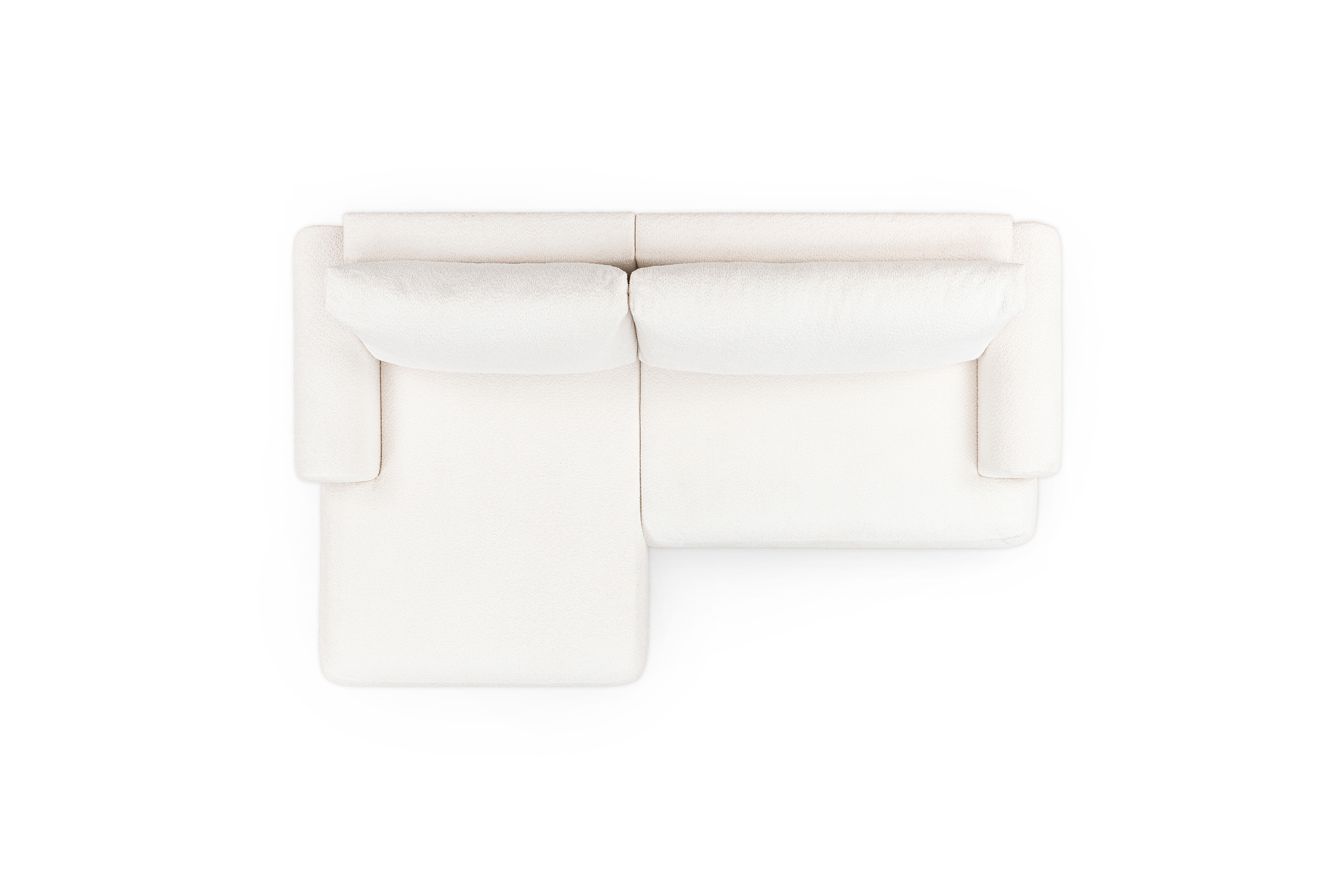 Rohová rozkladacia sedacia súprava Lotulis Mini Ľavá - krémová látka Boucle Catch Me 01 Rohová sedacia súprava s funkciou spánku Lotulis Mini Ľavá strana - kremowa boucle Catch Me 01