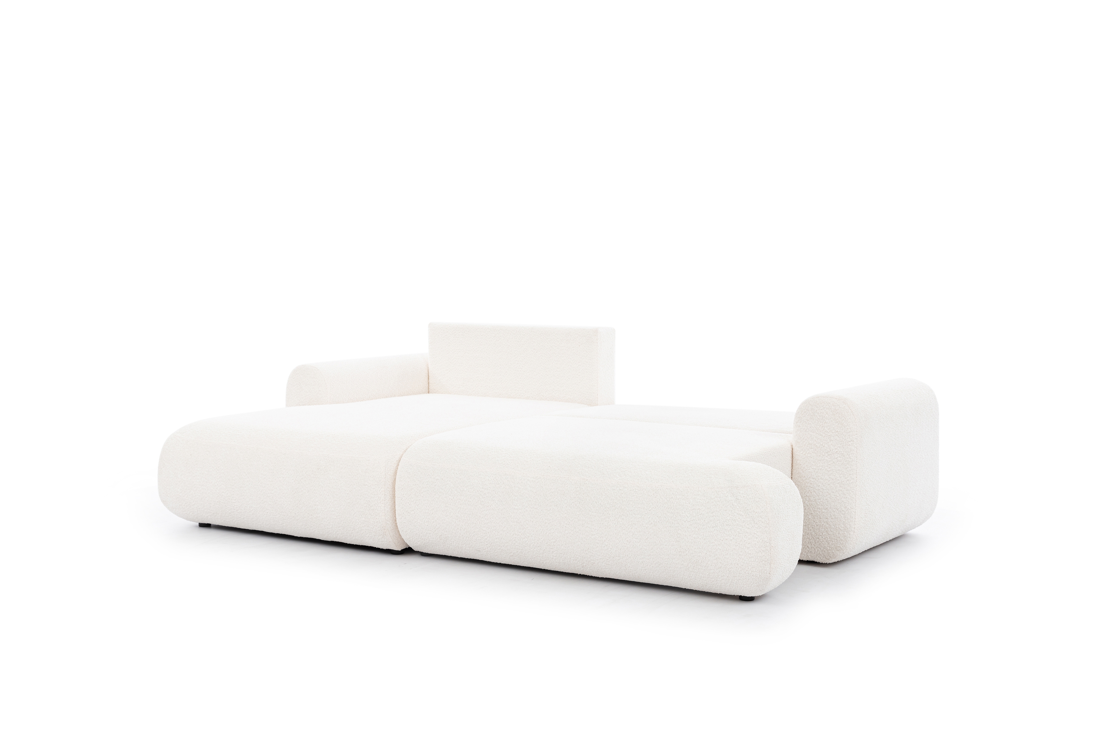 Rohová rozkladacia sedacia súprava Lotulis Mini Ľavá - krémová látka Boucle Catch Me 01 Rohová sedacia súprava s funkciou spánku Lotulis Mini Ľavá strana - kremowa boucle Catch Me 01