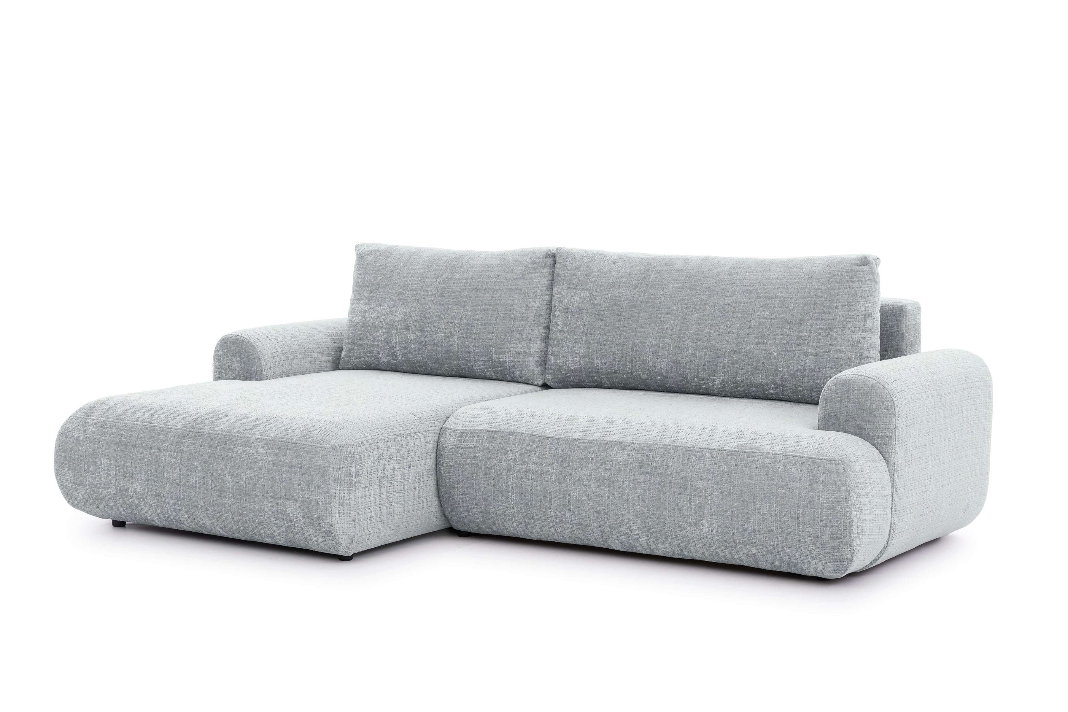 Rozkladacia rohová sedacia súprava Lotulis Mini ľavá - sivá žinylka Cremona 81 Rohová sedacia súprava s funkciou spánku Lotulis Mini Ľavá strana - Popolový šenil Cremona 81 