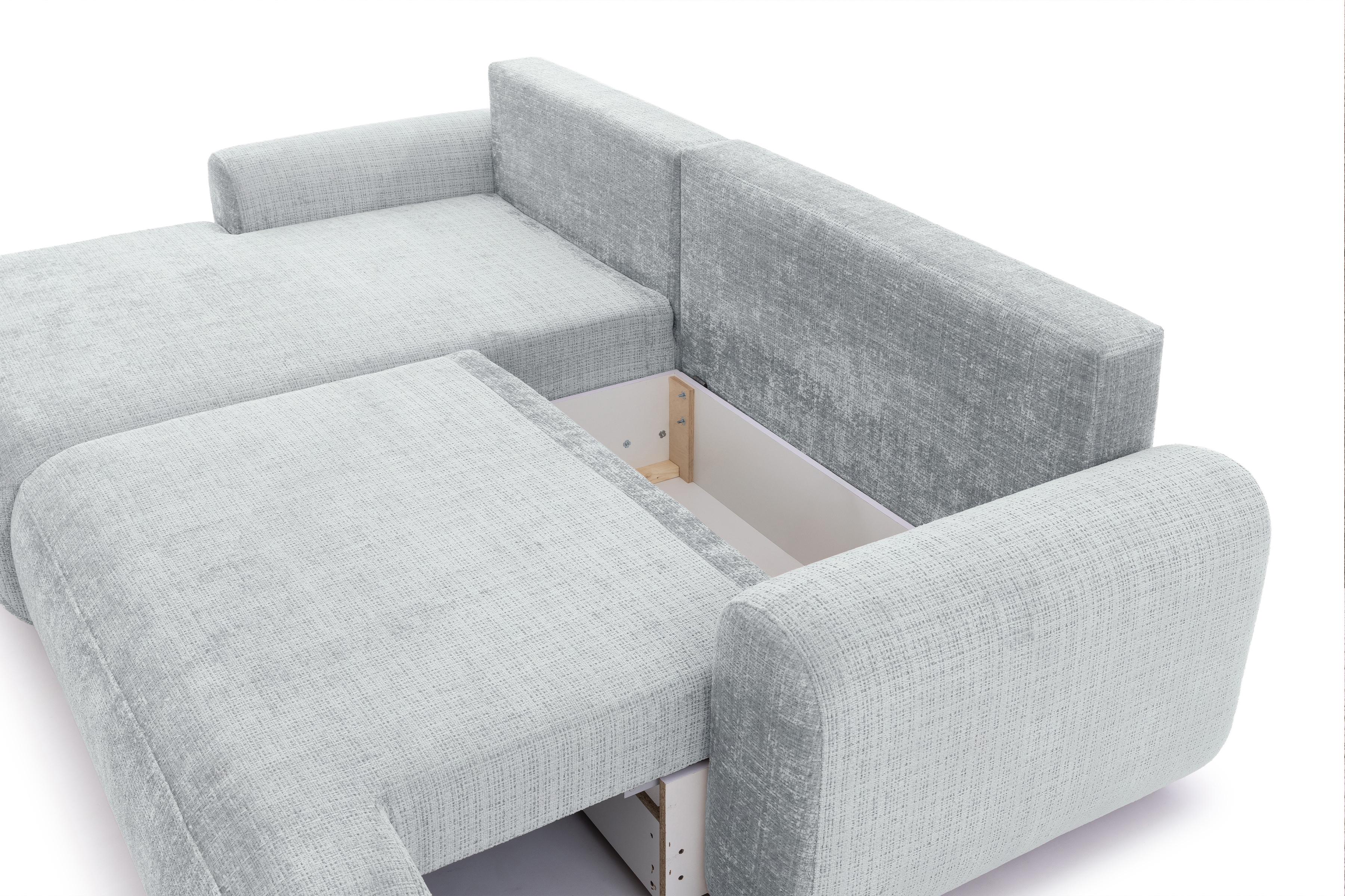 Rozkladacia rohová sedacia súprava Lotulis Mini ľavá - sivá žinylka Cremona 81 Rohová sedacia súprava s funkciou spánku Lotulis Mini Ľavá strana - Popolový šenil Cremona 81 