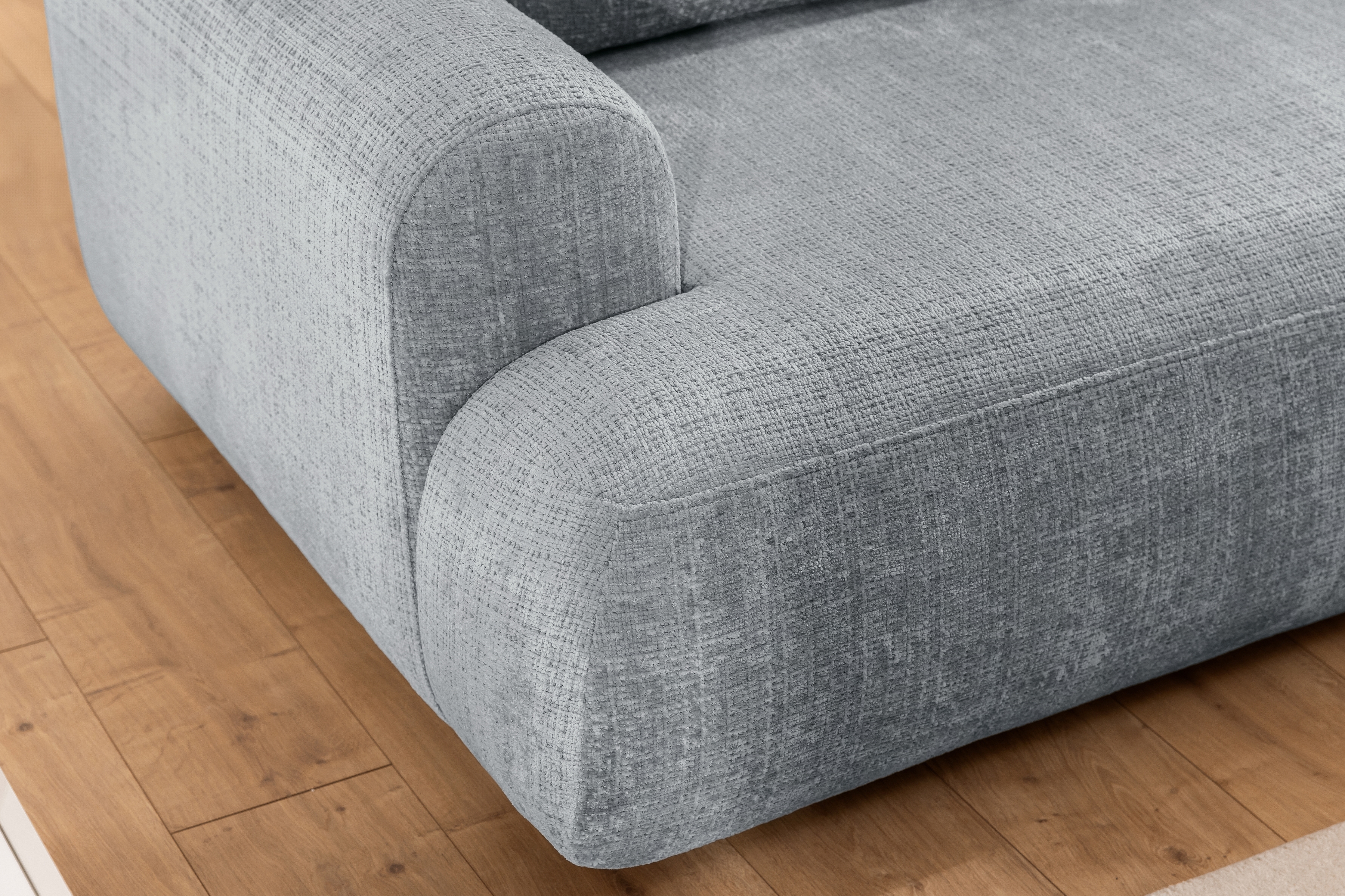 Rozkladacia rohová sedacia súprava Lotulis Mini pravá - sivá žinylka Cremona 81 Rohová sedacia súprava s funkciou spánku Lotulis Mini pravá strana - Popolový šenil Cremona 81 