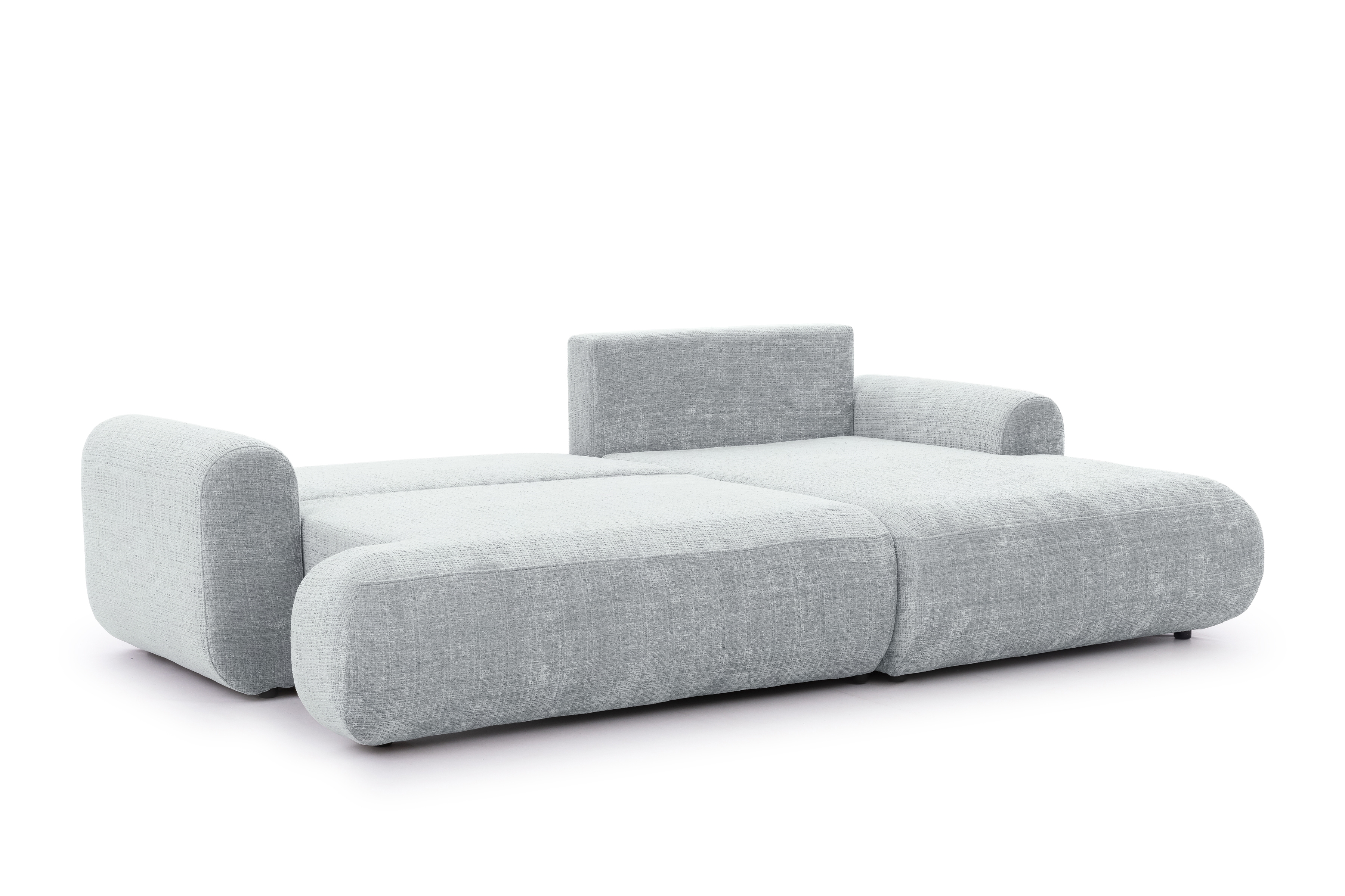 Rozkladacia rohová sedacia súprava Lotulis Mini pravá - sivá žinylka Cremona 81 Rohová sedacia súprava s funkciou spánku Lotulis Mini pravá strana - Popolový šenil Cremona 81 