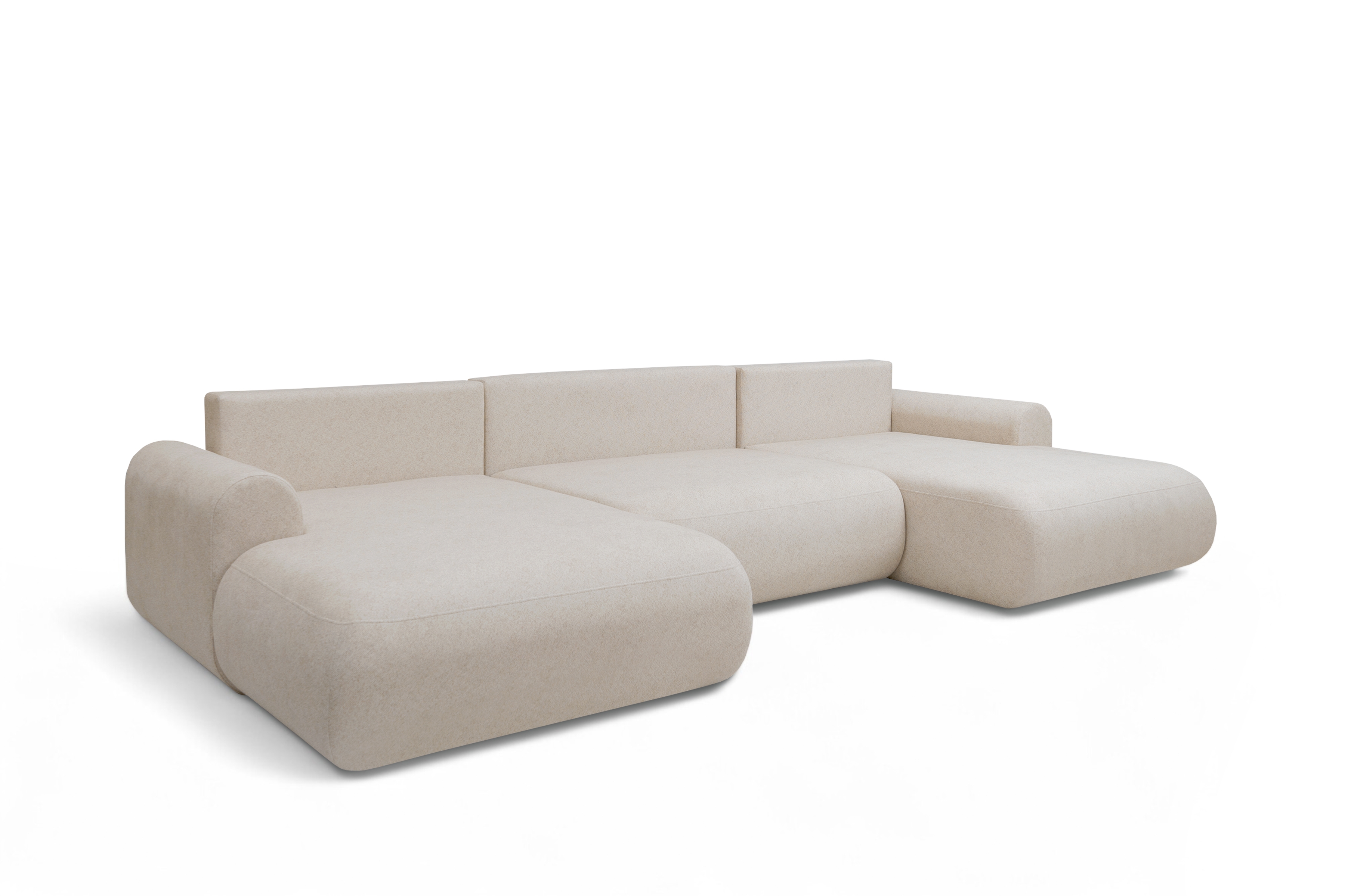 Rozkladacia rohová sedacia súprava Lotulis U - krémová pletenina Ado 1601 Rohová sedacia súprava s funkciou spánku Lotulis U - kremowa plecionka Ado 1601 