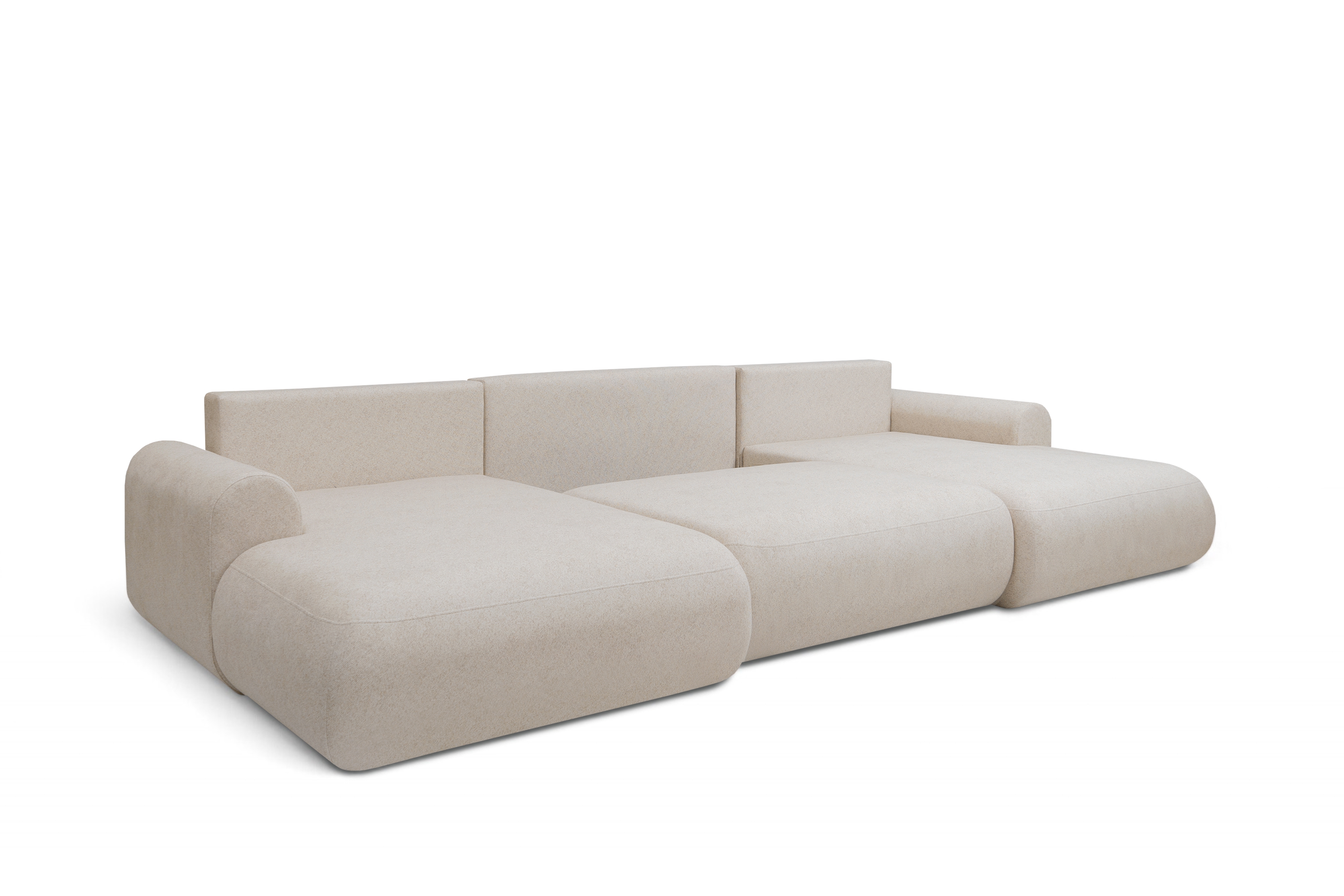 Rozkladacia rohová sedacia súprava Lotulis U - krémová pletenina Ado 1601 Rohová sedacia súprava s funkciou spánku Lotulis U - kremowa plecionka Ado 1601 