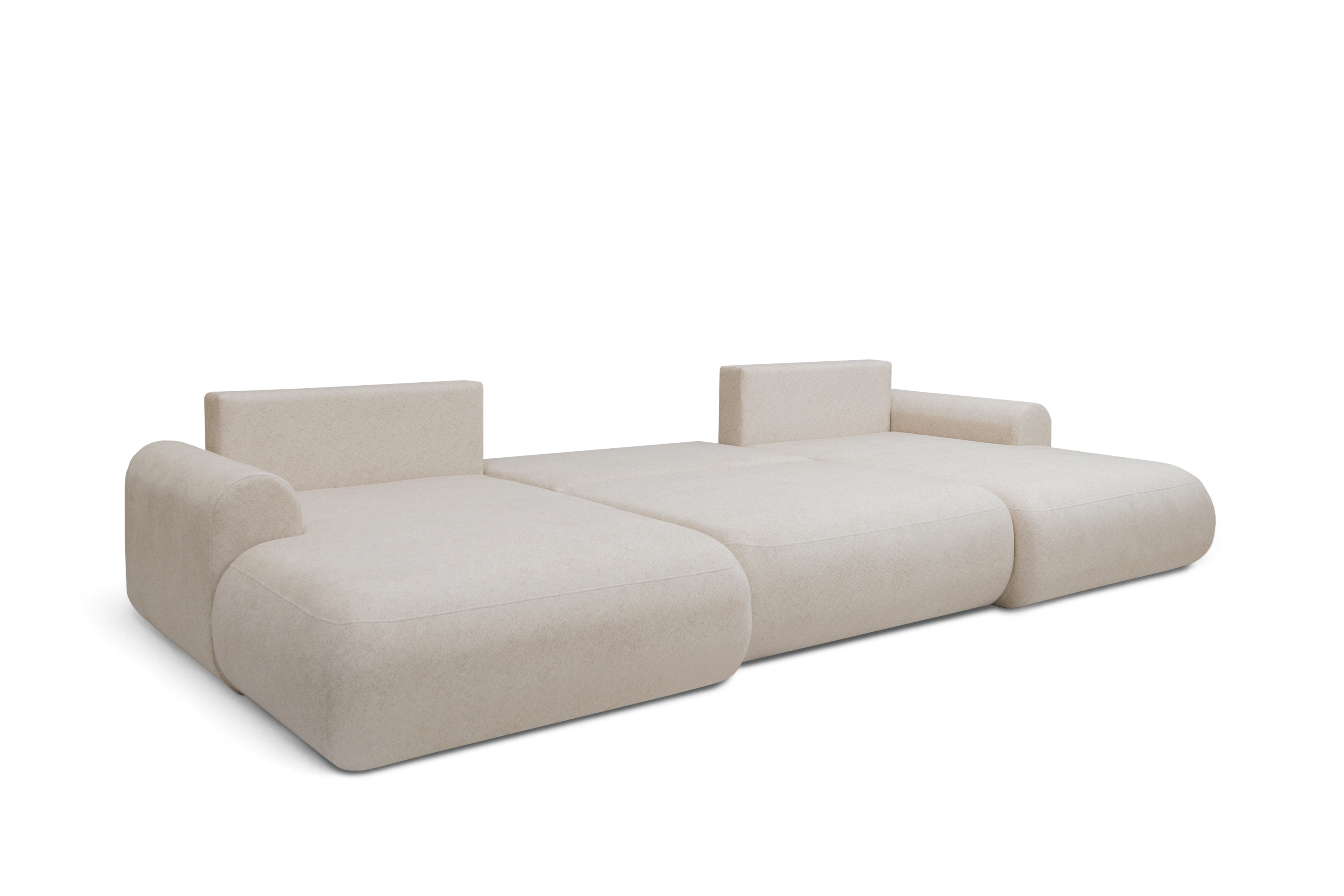 Rozkladacia rohová sedacia súprava Lotulis U - krémová pletenina Ado 1601 Rohová sedacia súprava s funkciou spánku Lotulis U - kremowa plecionka Ado 1601 