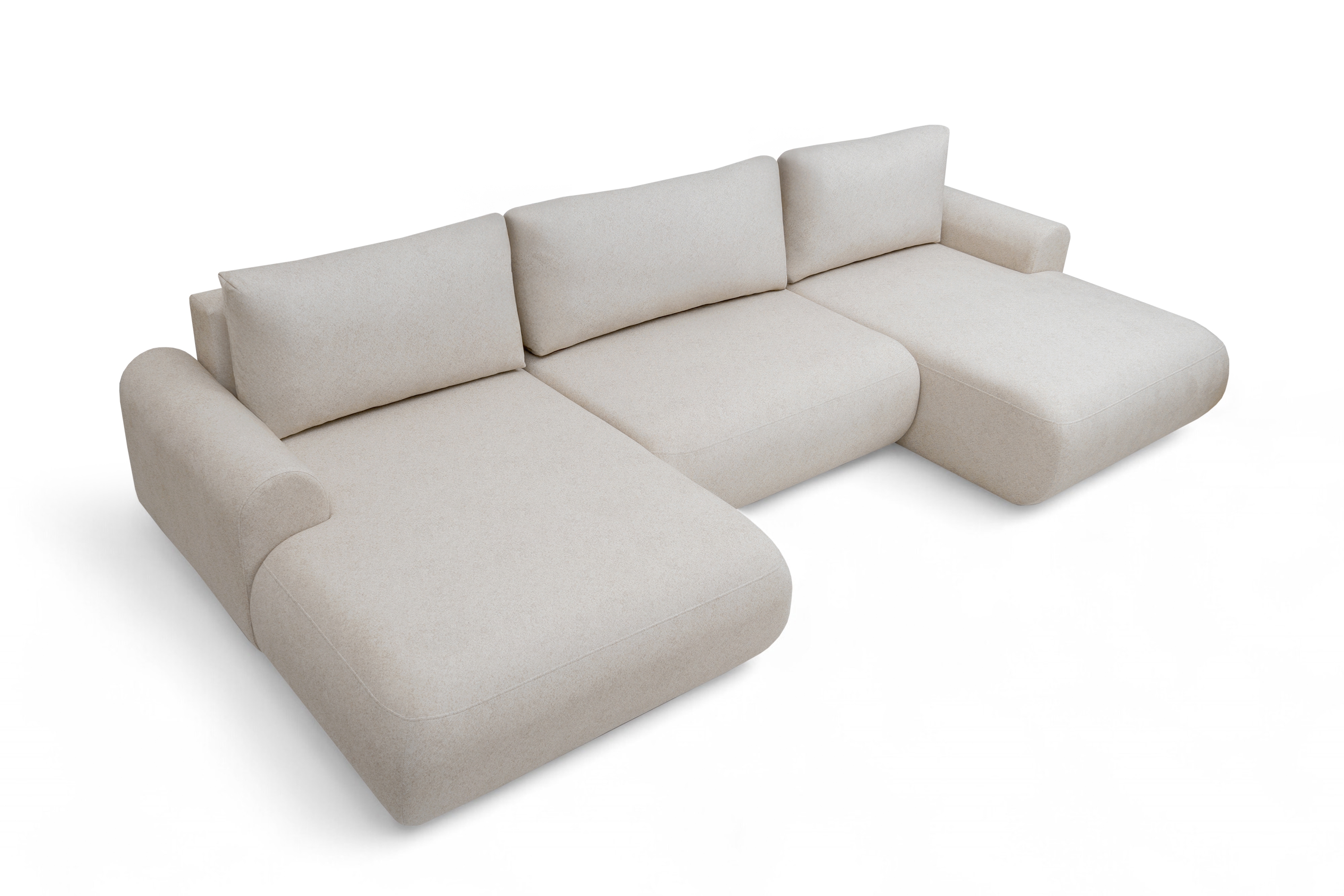 Rozkladacia rohová sedacia súprava Lotulis U - krémová pletenina Ado 1601 Rohová sedacia súprava s funkciou spánku Lotulis U - kremowa plecionka Ado 1601 