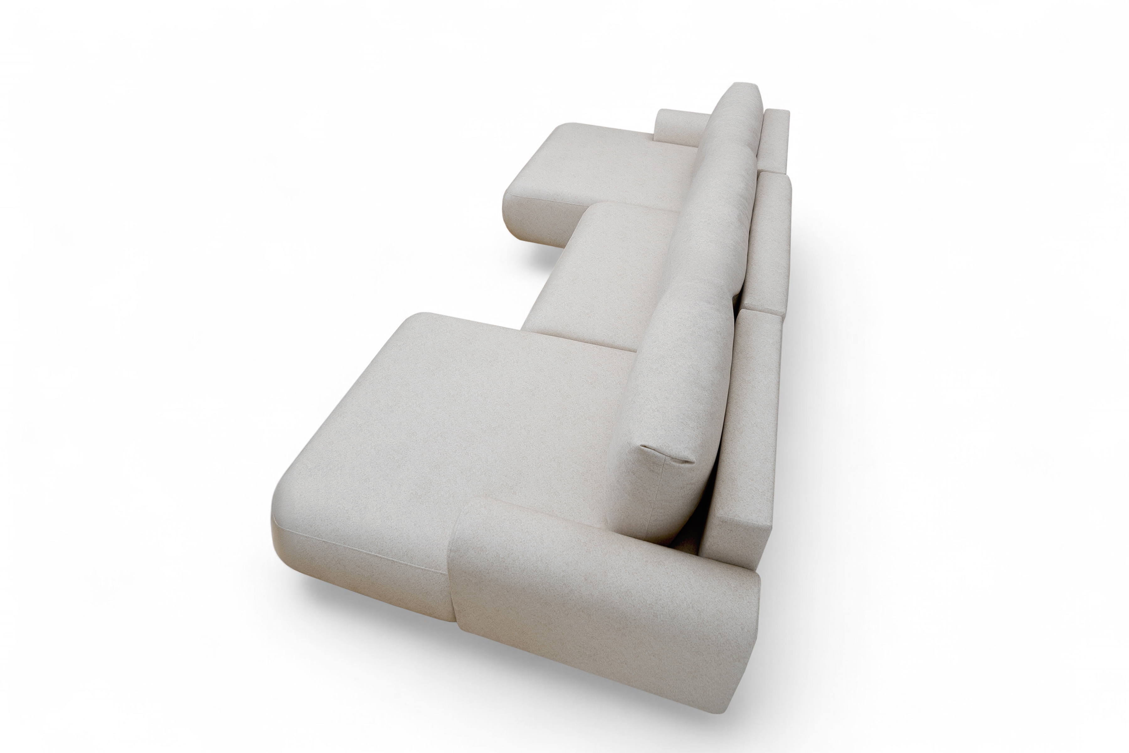 Rozkladacia rohová sedacia súprava Lotulis U - krémová pletenina Ado 1601 Rohová sedacia súprava s funkciou spánku Lotulis U - kremowa plecionka Ado 1601 