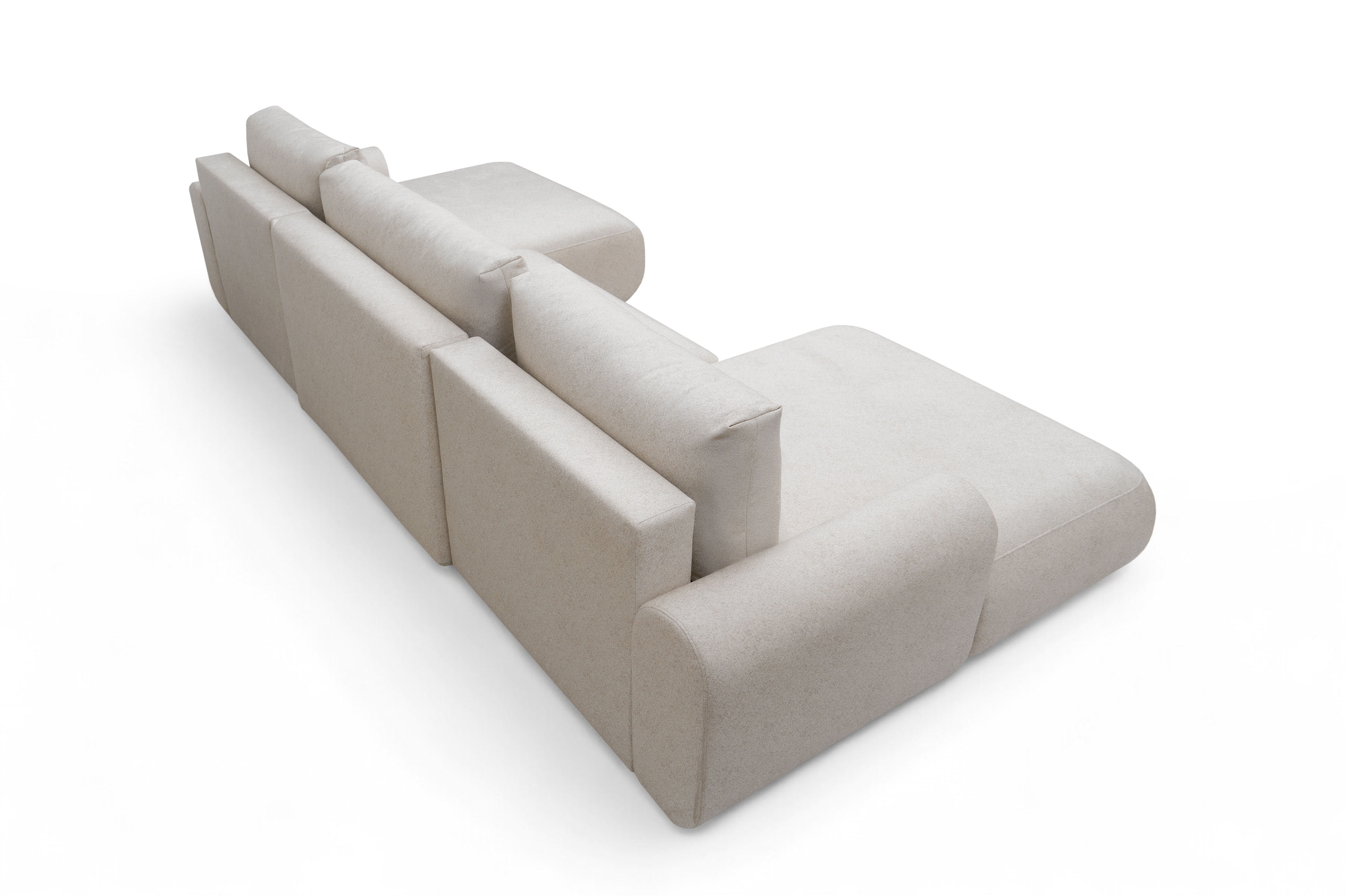 Rozkladacia rohová sedacia súprava Lotulis U - krémová pletenina Ado 1601 Rohová sedacia súprava s funkciou spánku Lotulis U - kremowa plecionka Ado 1601 