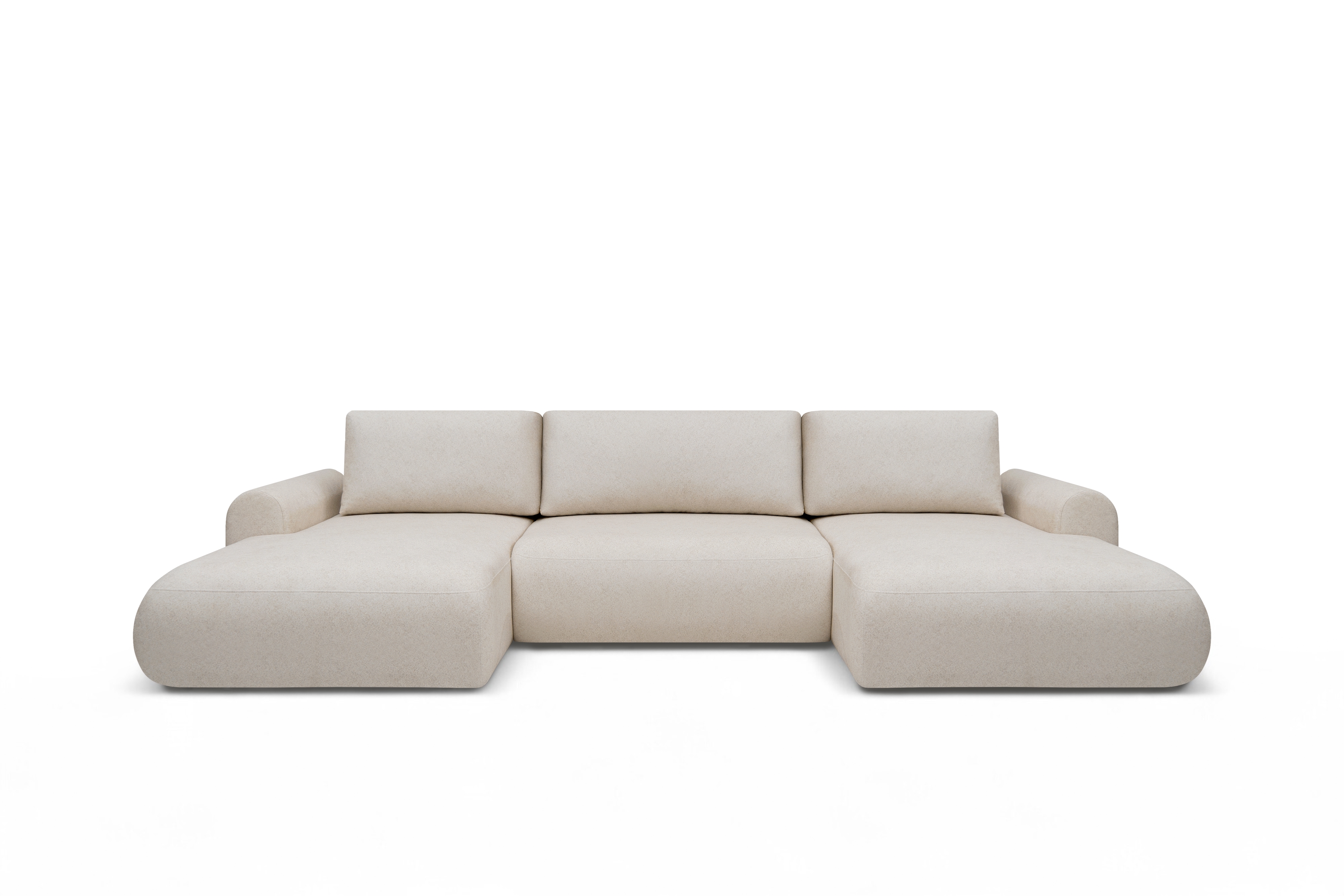 Rozkladacia rohová sedacia súprava Lotulis U - krémová pletenina Ado 1601 Rohová sedacia súprava s funkciou spánku Lotulis U - kremowa plecionka Ado 1601 