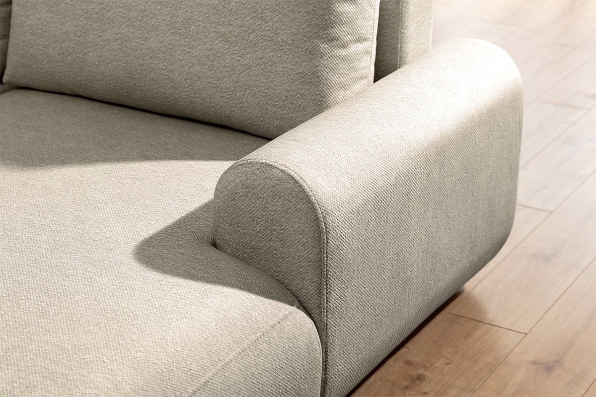 Rozkladacia rohová sedacia súprava Lotulis U - krémová pletenina Ado 1601 Rohová sedacia súprava s funkciou spánku Lotulis U - kremowa plecionka Ado 1601 