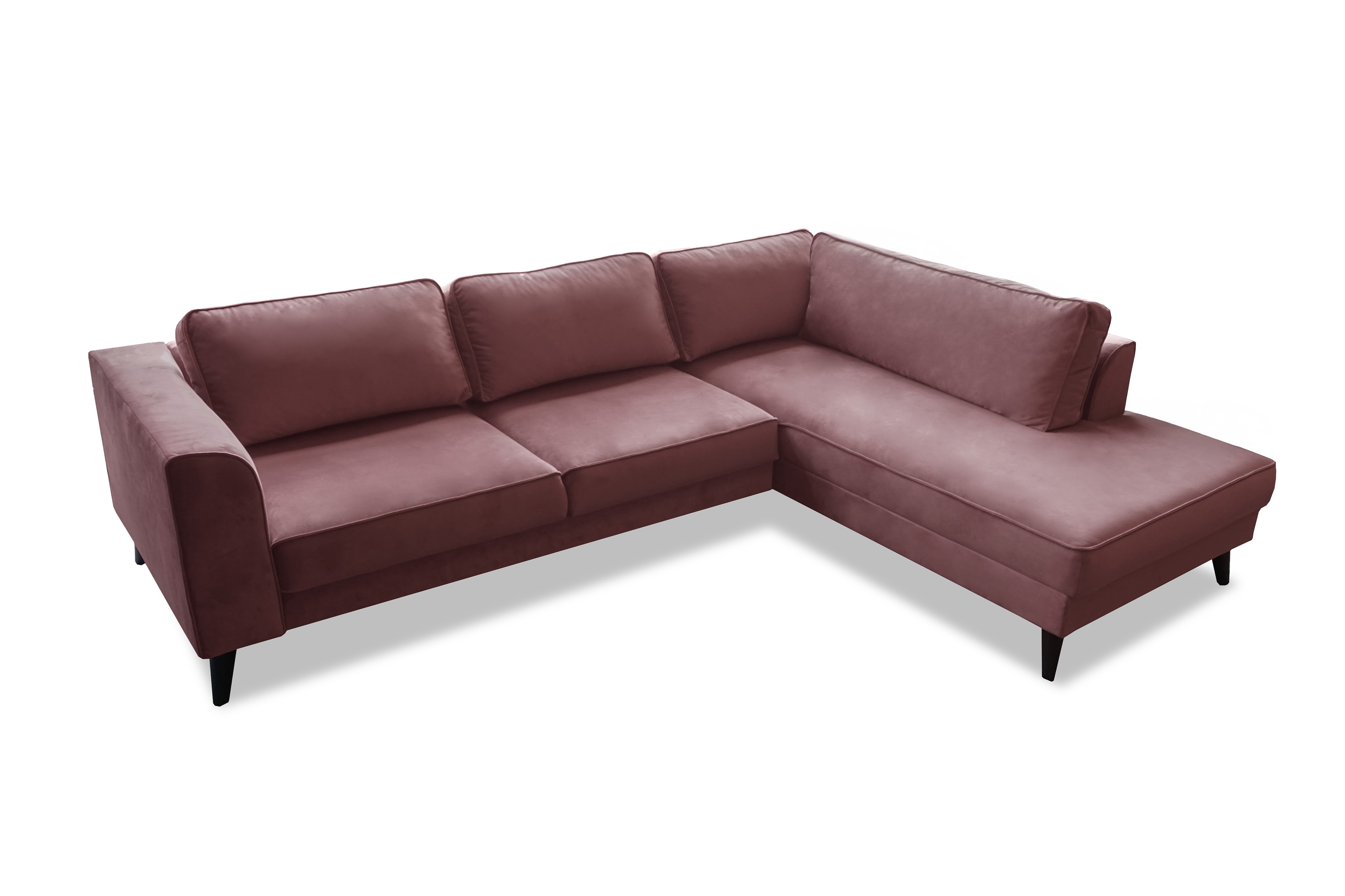 Rozkladacia rohová sedačka Lumber Jack pravá - ružový zamat Piano 20 Rohová sedacia súprava s funkciou spania Lumber Jack pravá strana - Ružová welwet Piano 20 (KR10692)