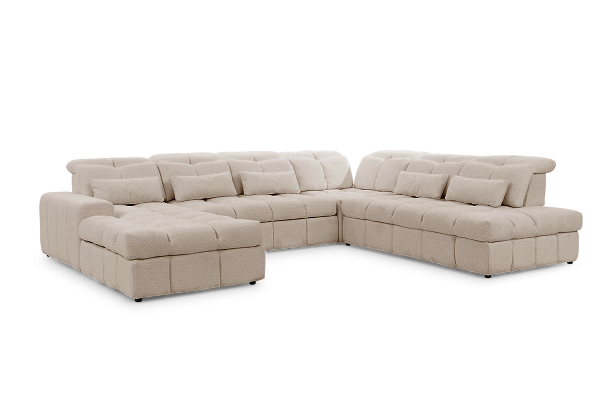 Rohová sedacia súprava Magnelio U II pravá s rozkladacou funkciou - béžová bouclé Catch Me 2 Rohová sedacia súprava s funkciou spania Magnelio U II pravá strana - Béžová boucle Catch me 2