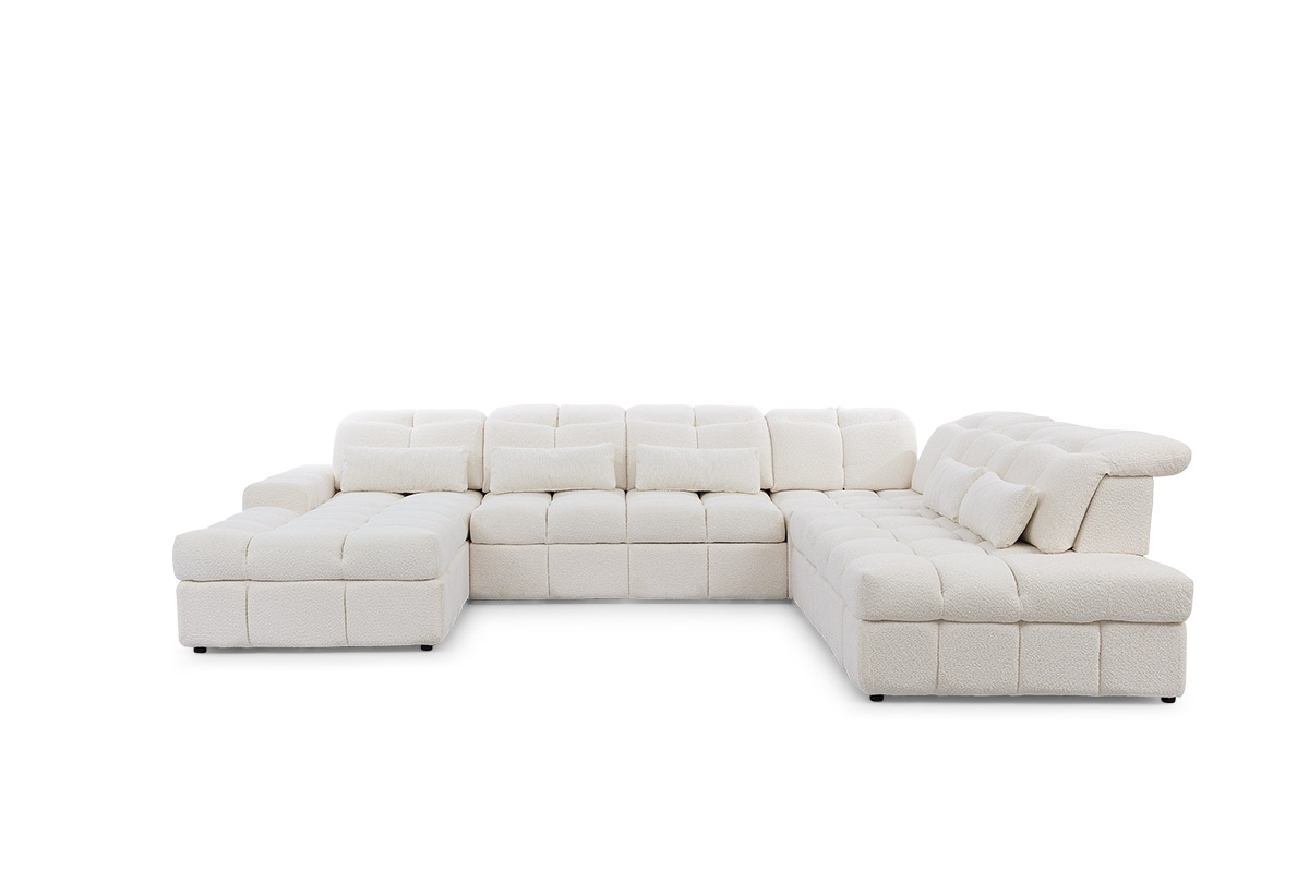 Rozkládací rohový gauč Magnelio U II narozik u z regulowanymi zaglowkami 