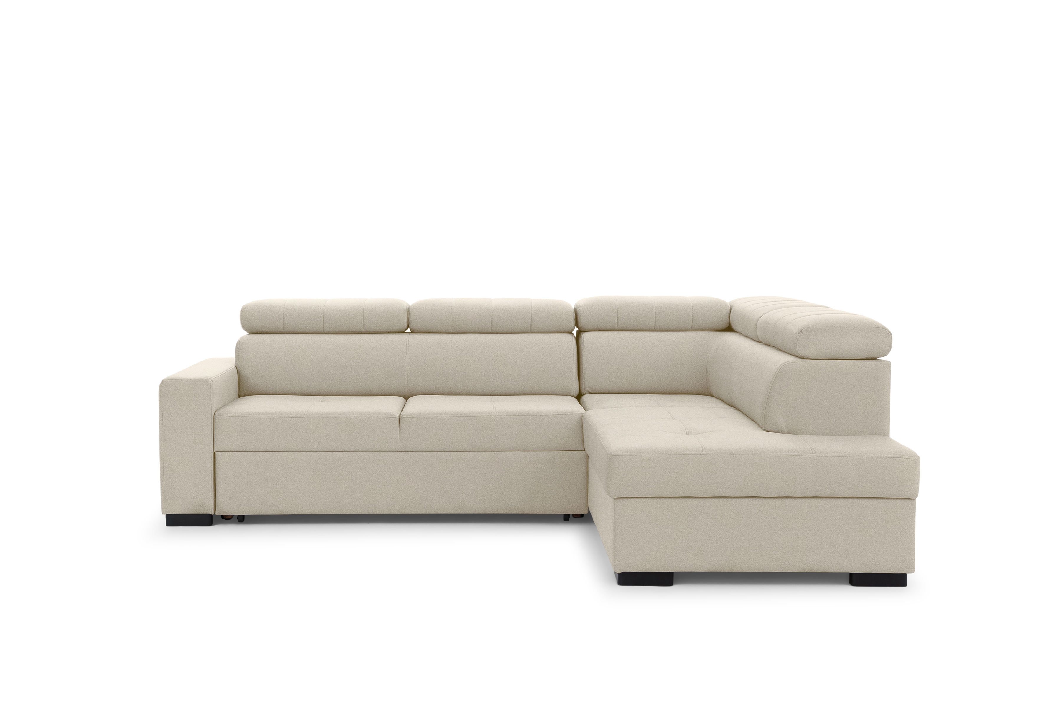 Rozkladacia rohová sedacia súprava Modeno L pravá - krémová pletenina Ado 1601 Rohová sedacia súprava s funkciou spánku Modeno L pravá strana - kremowa plecionka Ado 1601 