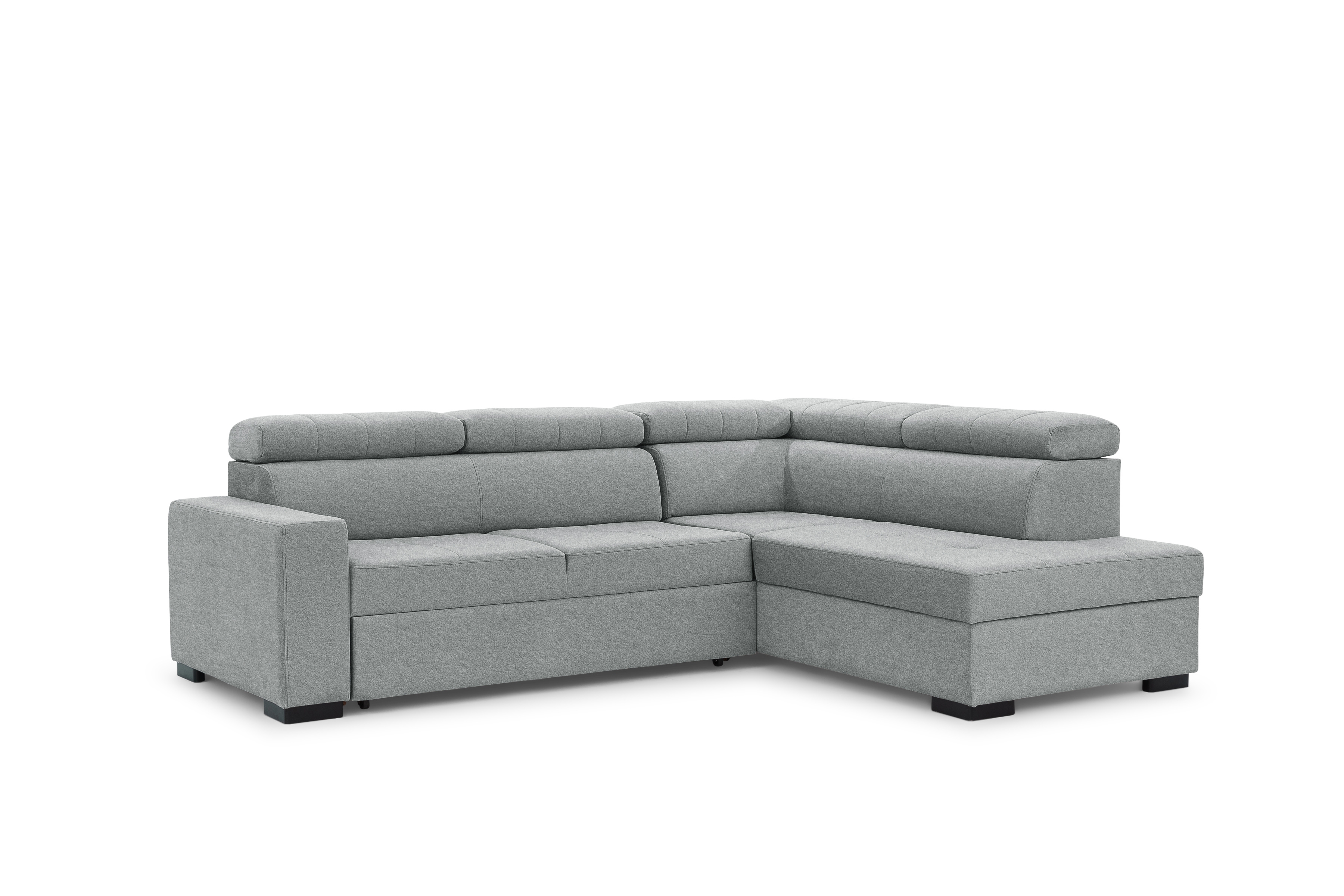 Rozkladacia rohová sedacia súprava Modeno L pravá - sivá pletenina Ado 1615 Rohová sedacia súprava s funkciou spánku Modeno L pravá strana - šedá plecionka Ado 1615