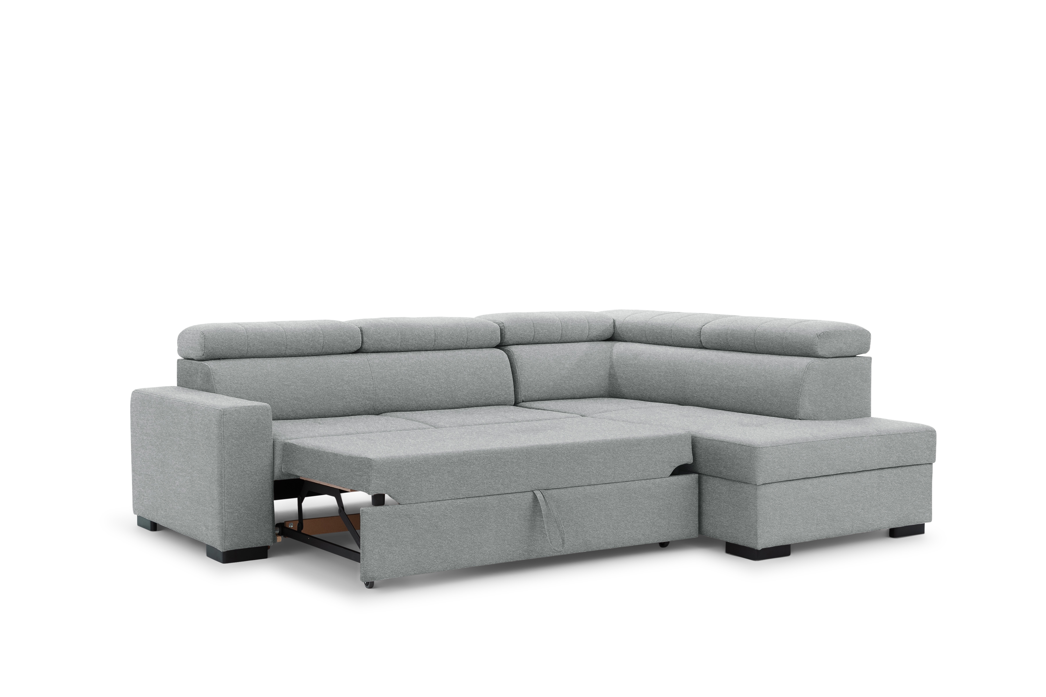 Rozkladacia rohová sedacia súprava Modeno L pravá - sivá pletenina Ado 1615 Rohová sedacia súprava s funkciou spánku Modeno L pravá strana - šedá plecionka Ado 1615