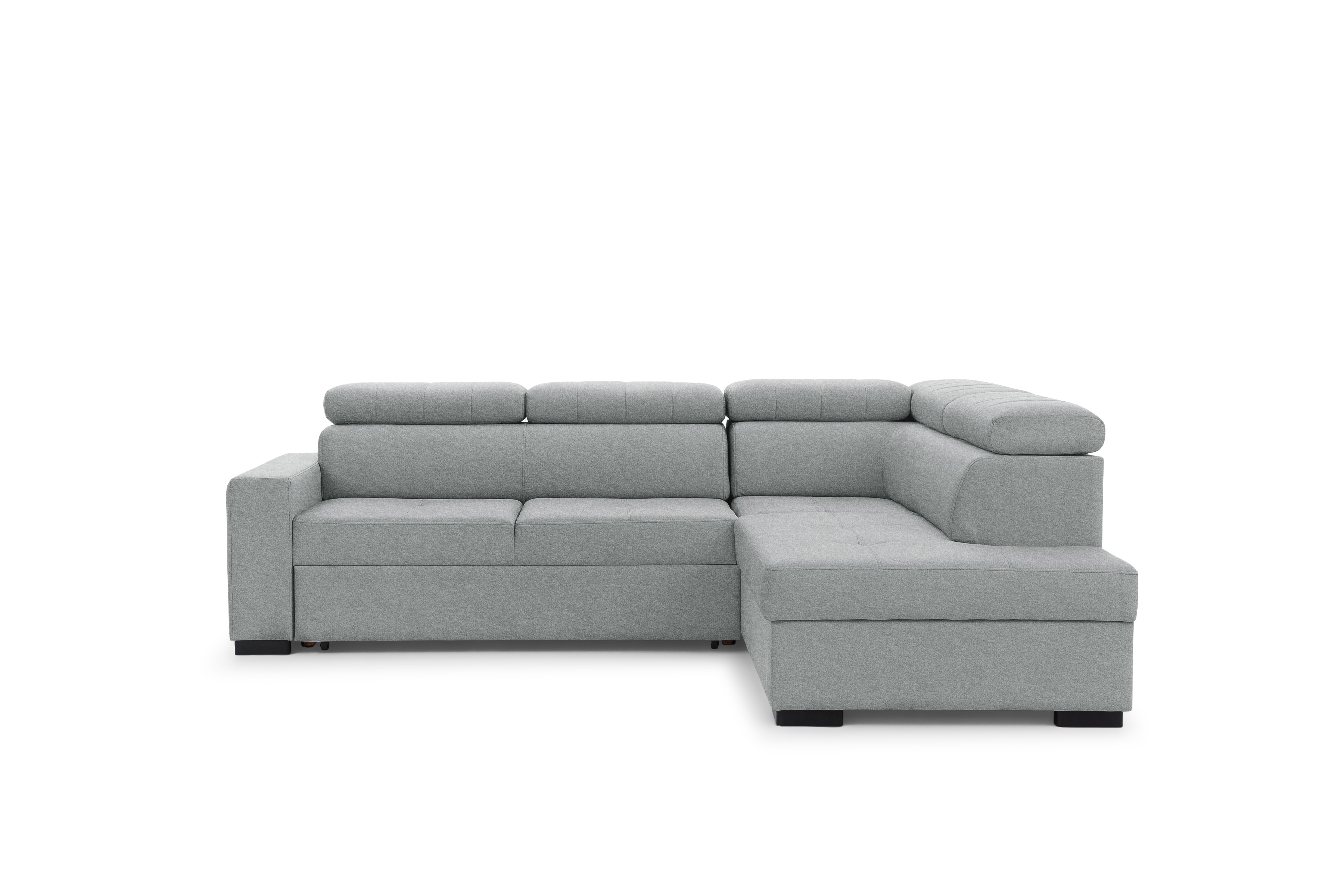 Rozkladacia rohová sedacia súprava Modeno L pravá - sivá pletenina Ado 1615 Rohová sedacia súprava s funkciou spánku Modeno L pravá strana - šedá plecionka Ado 1615