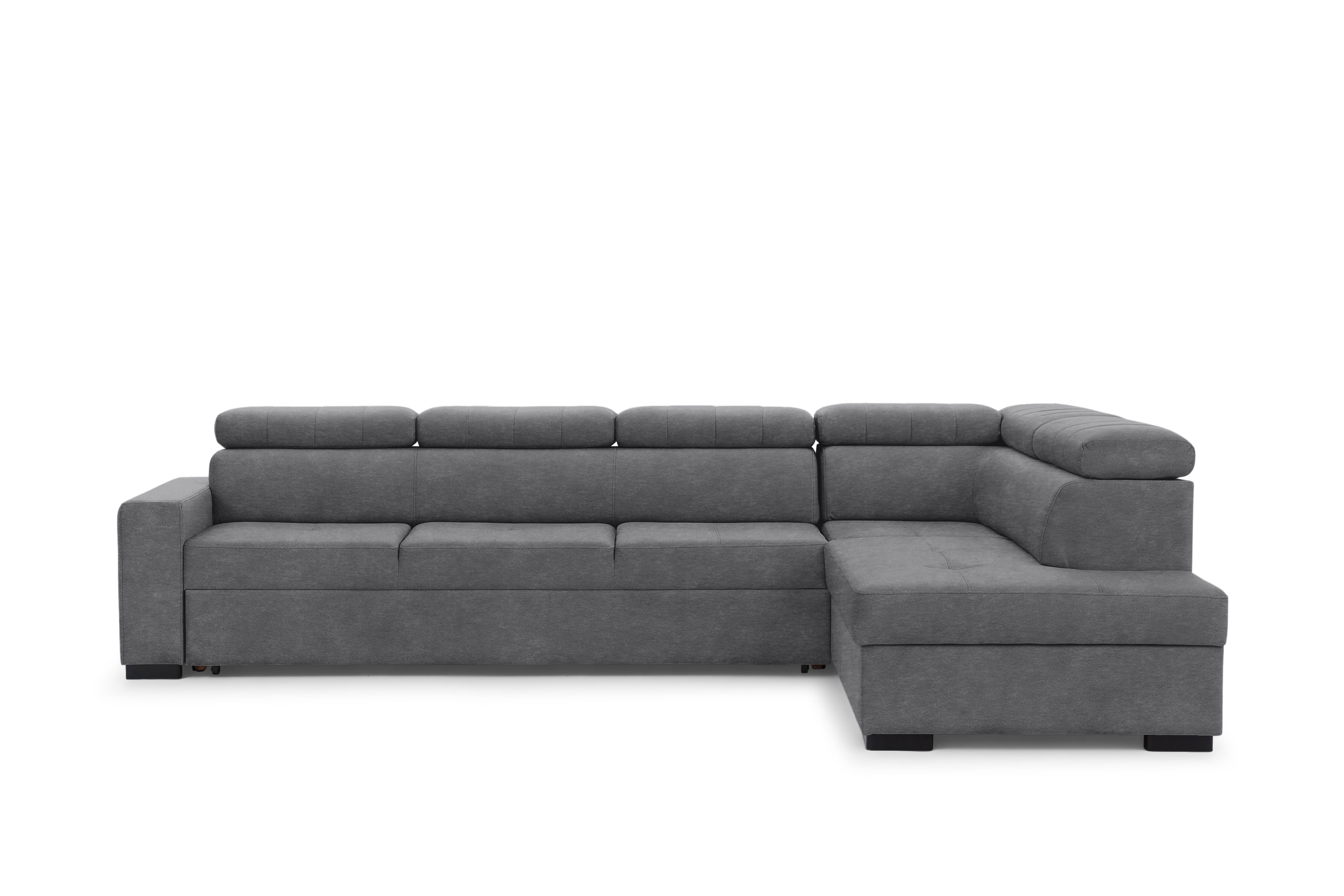 Rozkládací rohová sedací souprava Modeno Maxi pravá - grafitový samet Zetta 304 Rohová sedací souprava rozkládací Modeno Maxi pravá - grafitová samet latwoczyszczacy Zetta 304 