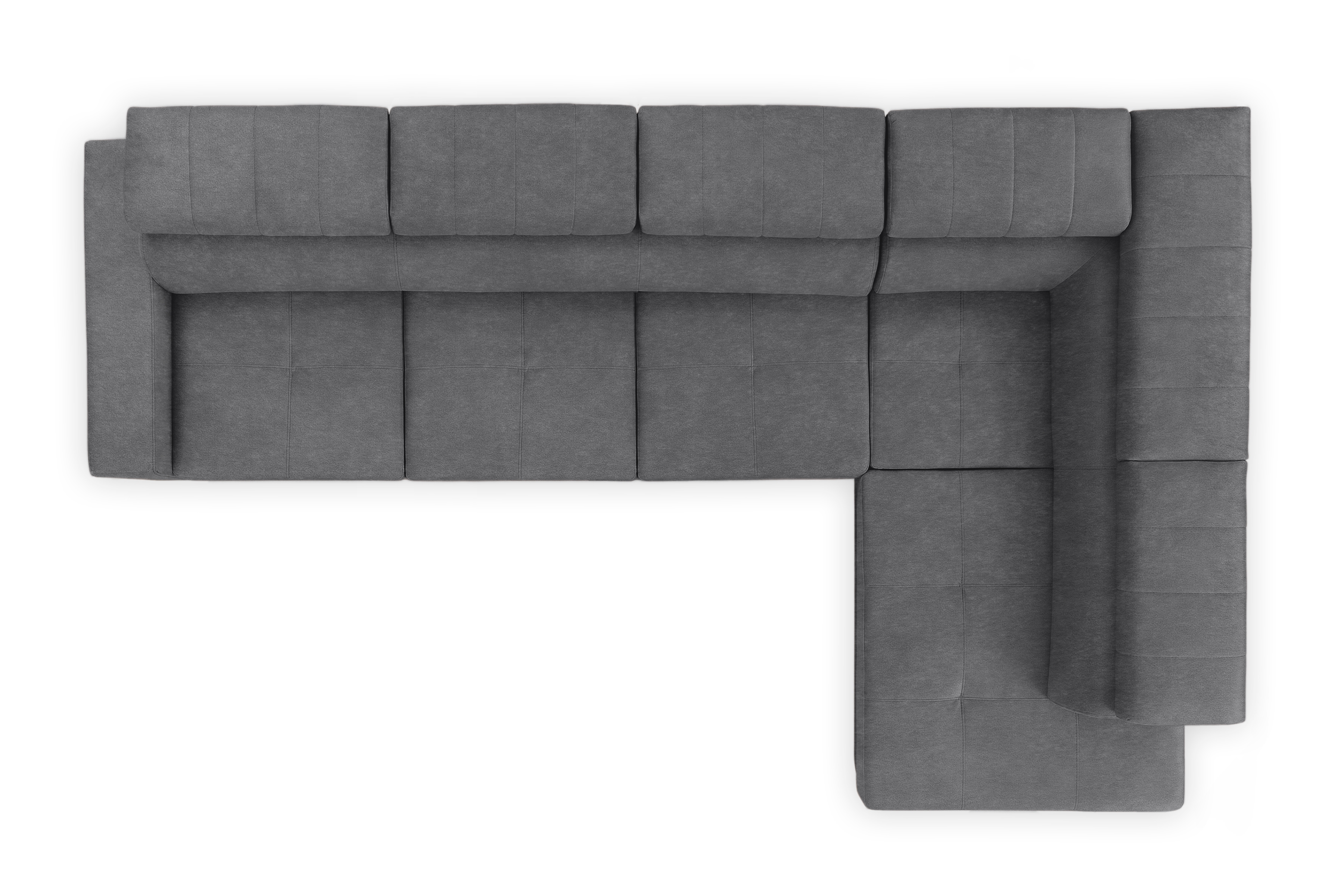 Rozkládací rohová sedací souprava Modeno Maxi pravá - grafitový samet Zetta 304 Rohová sedací souprava rozkládací Modeno Maxi pravá - grafitová samet latwoczyszczacy Zetta 304 