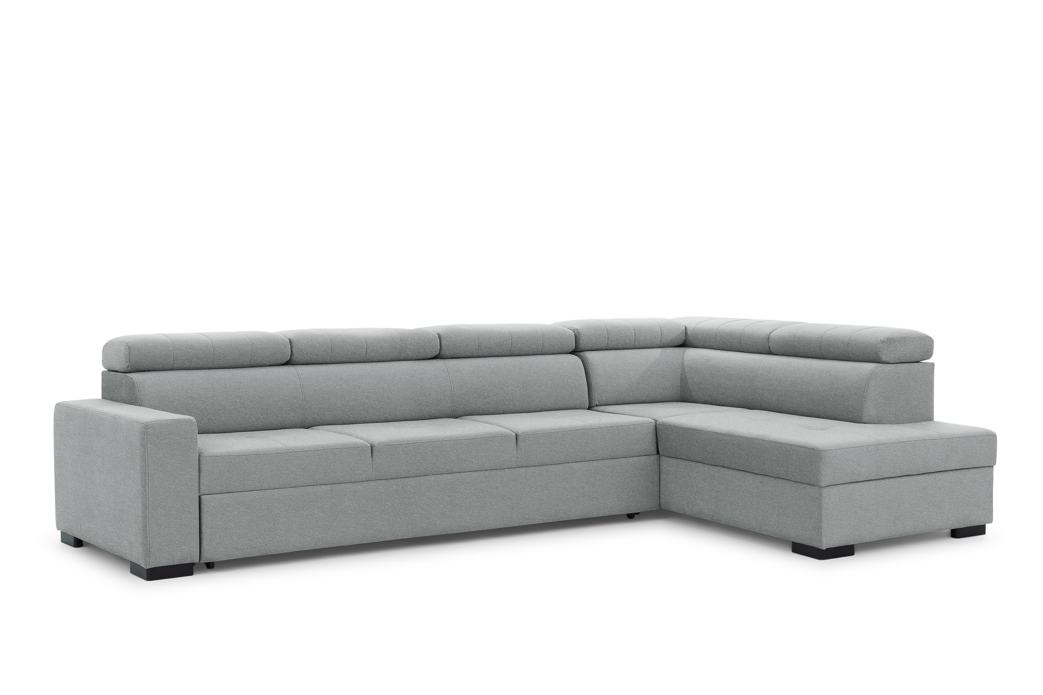 Rohová sedací souprava Modeno Maxi pravá s rozkladem - šedá pletenina Ado 1615 Rohová sedací souprava rozkládací Modeno Maxi pravá - šedá plecionka Ado 1615 