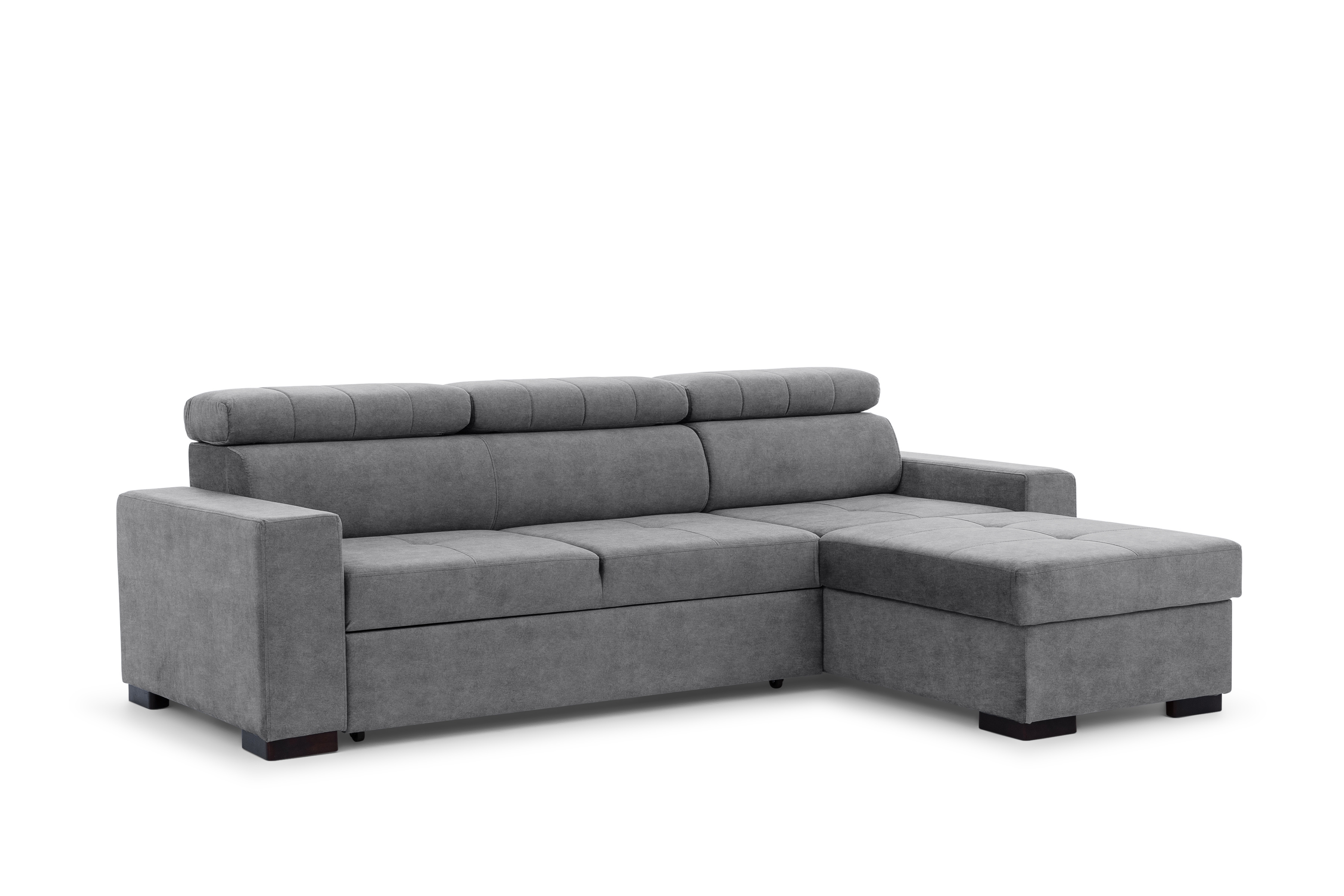 Rozkládací rohová sedací souprava Modeno Mini - šedá Zetta 304 Rohová sedací souprava rozkládací Modeno Mini uniwersalny Levá/pravý - šedá welwet latwoczyszczacy Zetta 304 