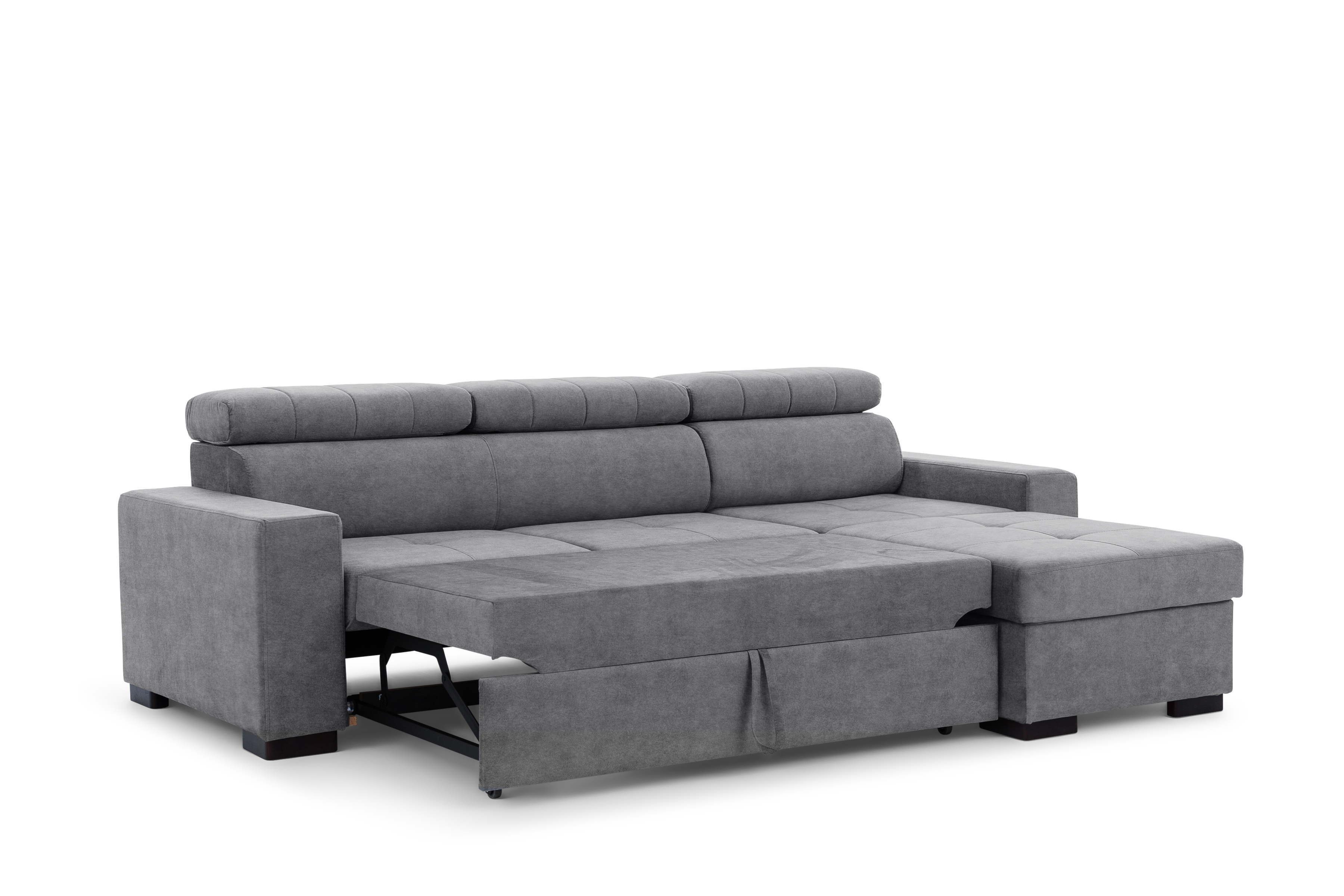 Rozkládací rohová sedací souprava Modeno Mini - šedá Zetta 304 Rohová sedací souprava rozkládací Modeno Mini uniwersalny Levá/pravý - šedá welwet latwoczyszczacy Zetta 304 