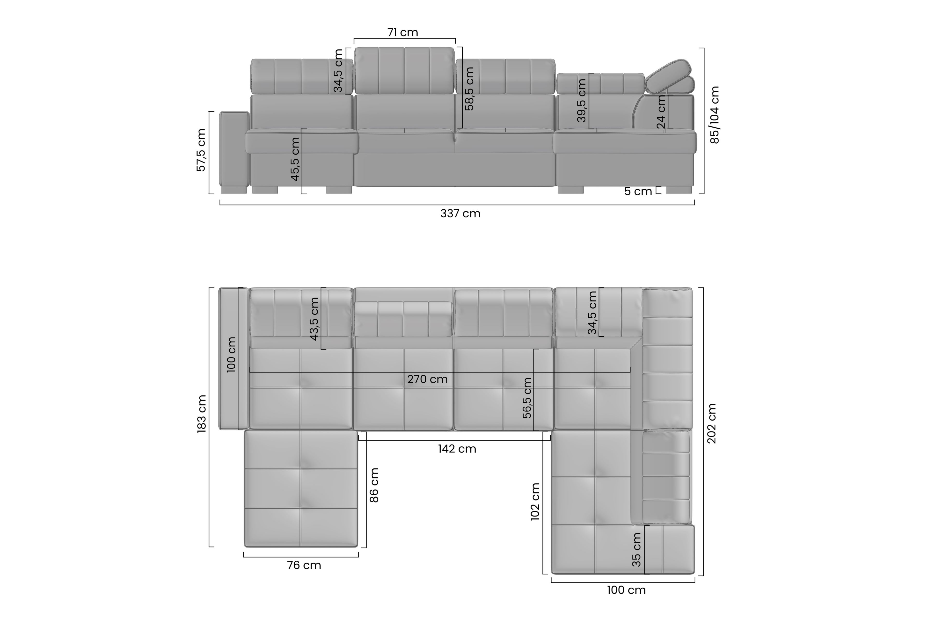 Rozkládací rohová sedací souprava Modeno U II Rohová sedací souprava rozkládací Modeno U II