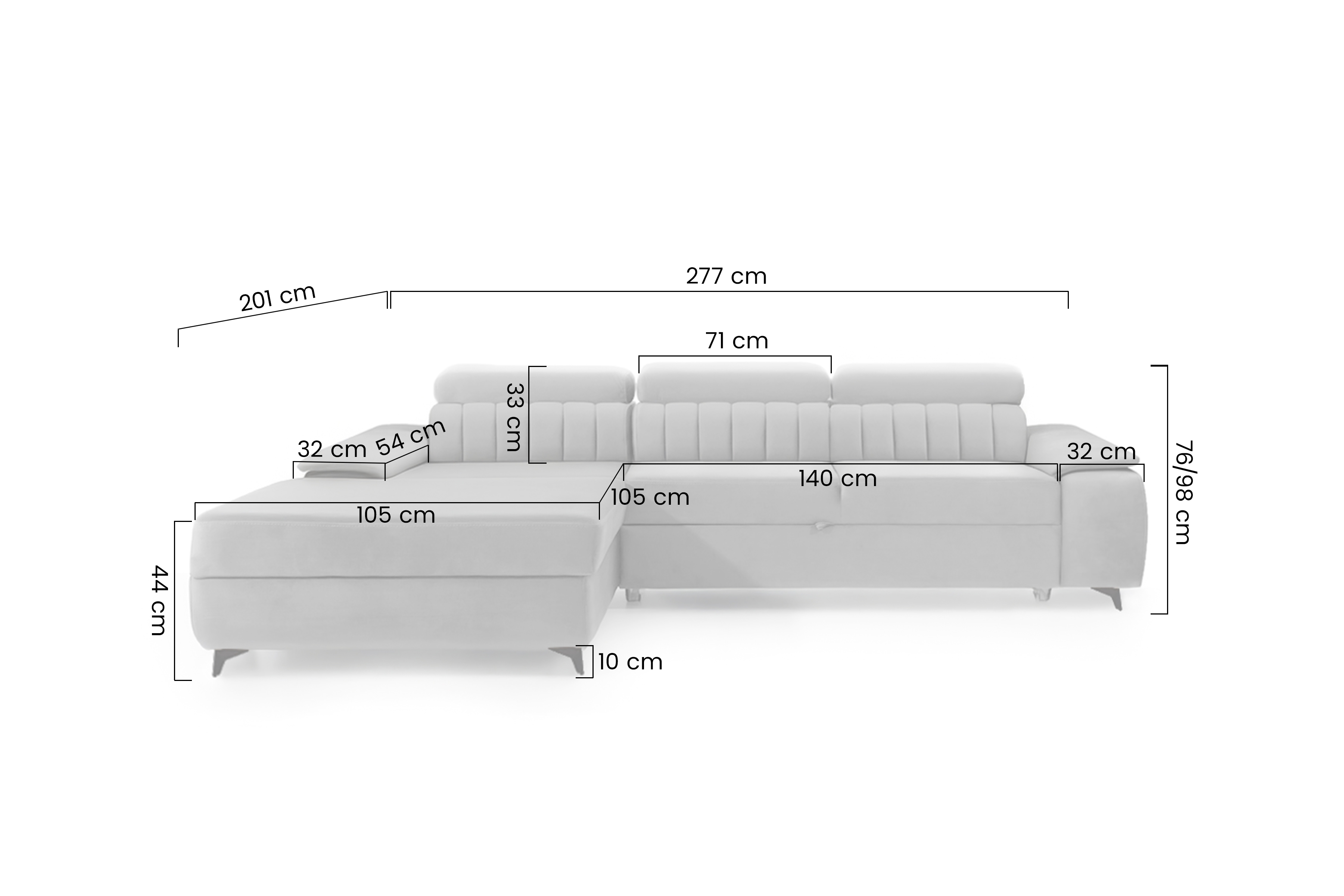 Rozkládací rohová sedací souprava Monrose Mini  Rohová sedací souprava rozkládací Monrose L II 