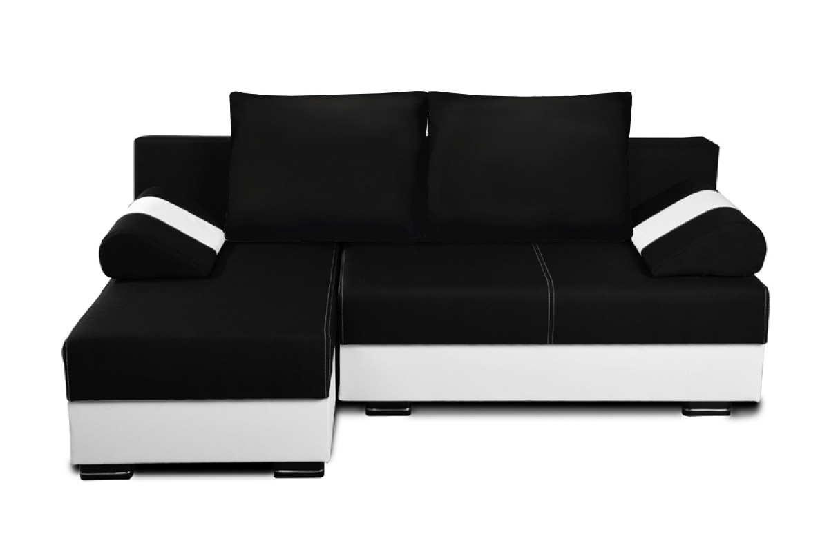 Rozkládací rohová sedací souprava Morena Černý naroznik 