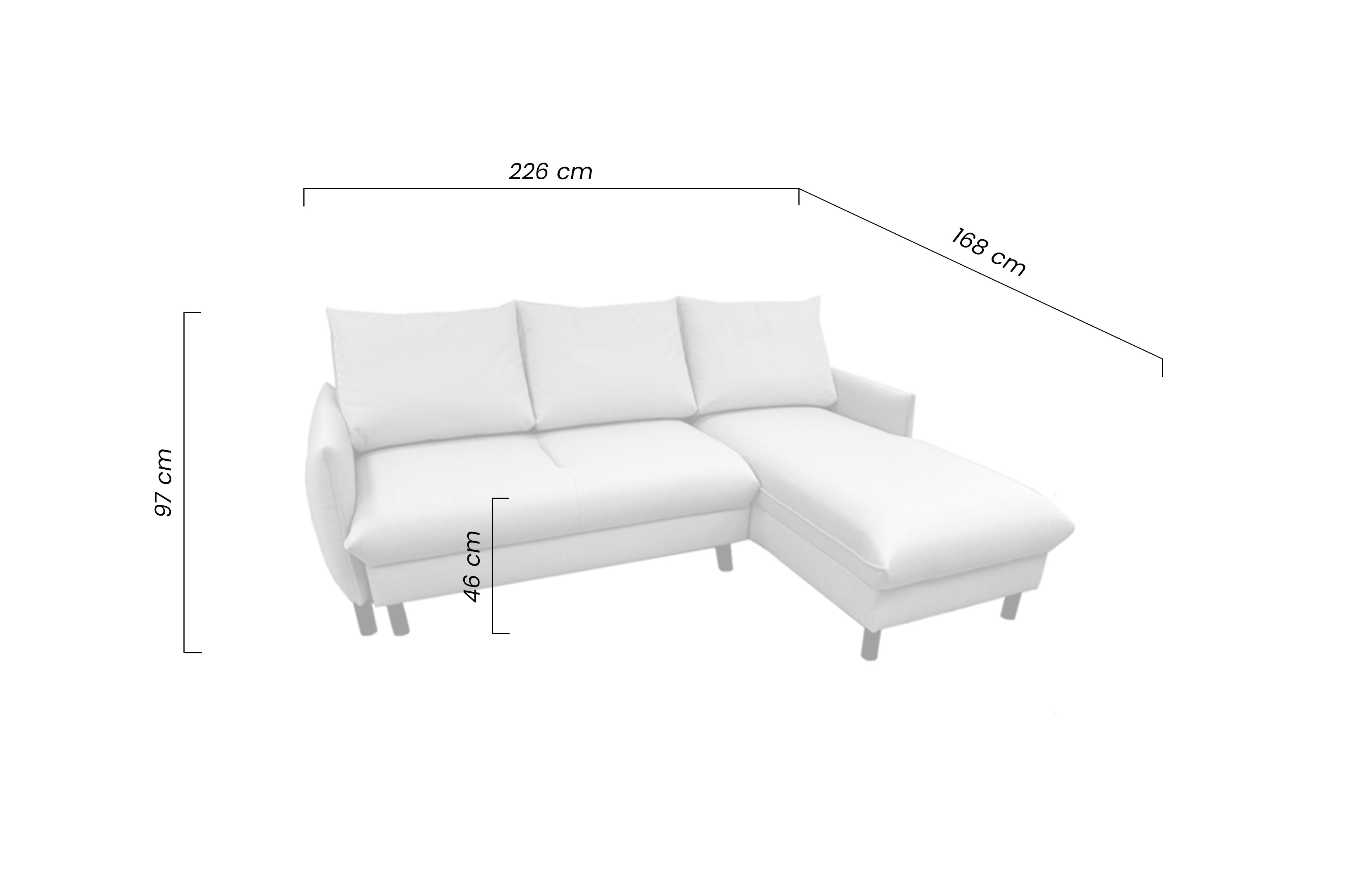 Rozkladacia rohová sedacia súprava Nesto 2DL -REC Rohová sedacia súprava s funkciou spania Nesto pravá strana