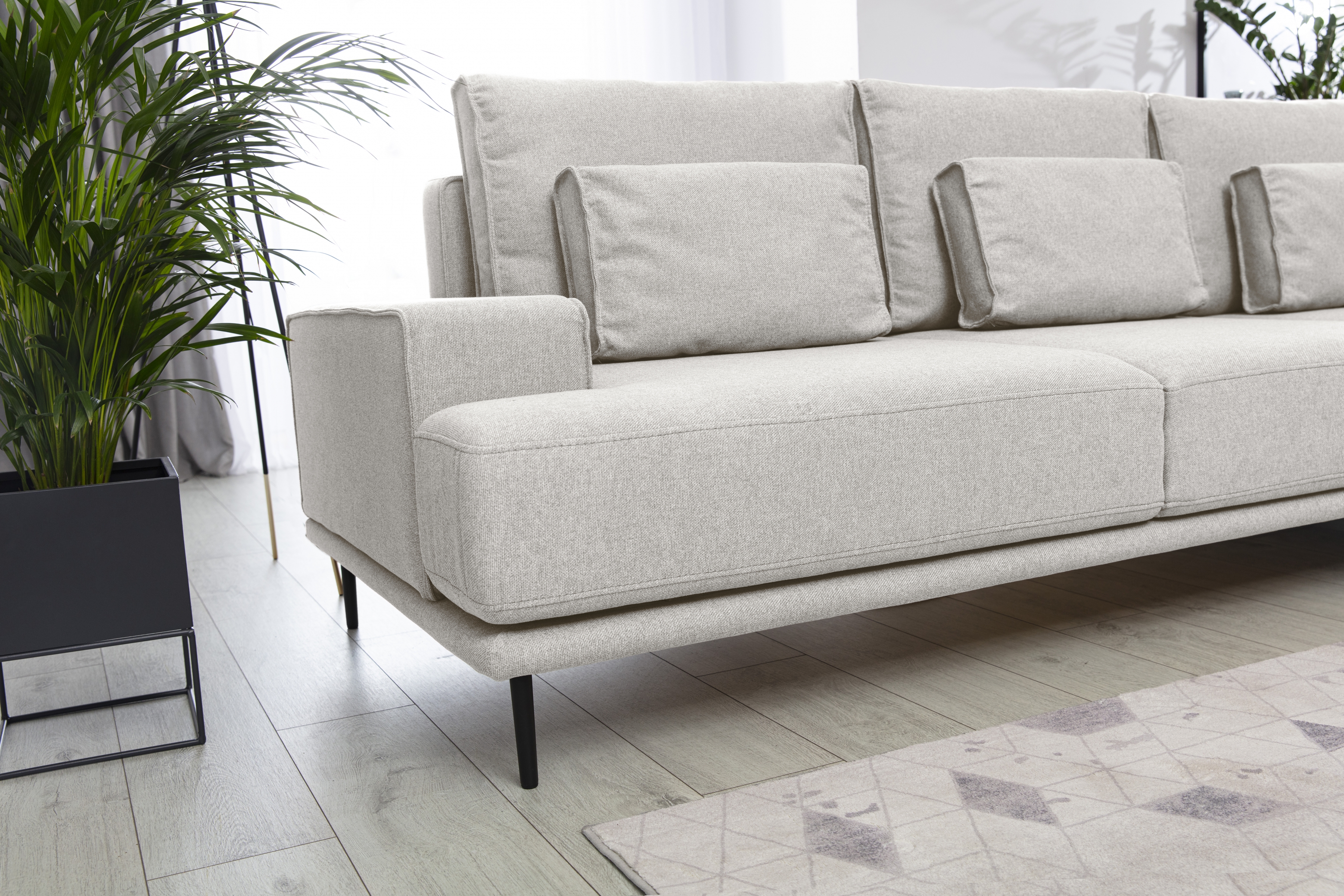 Moderná Rozkladacia rohová sedacia súprava Nicole Mini Rohová sedacia súprava s funkciou spánku Nicole Mini