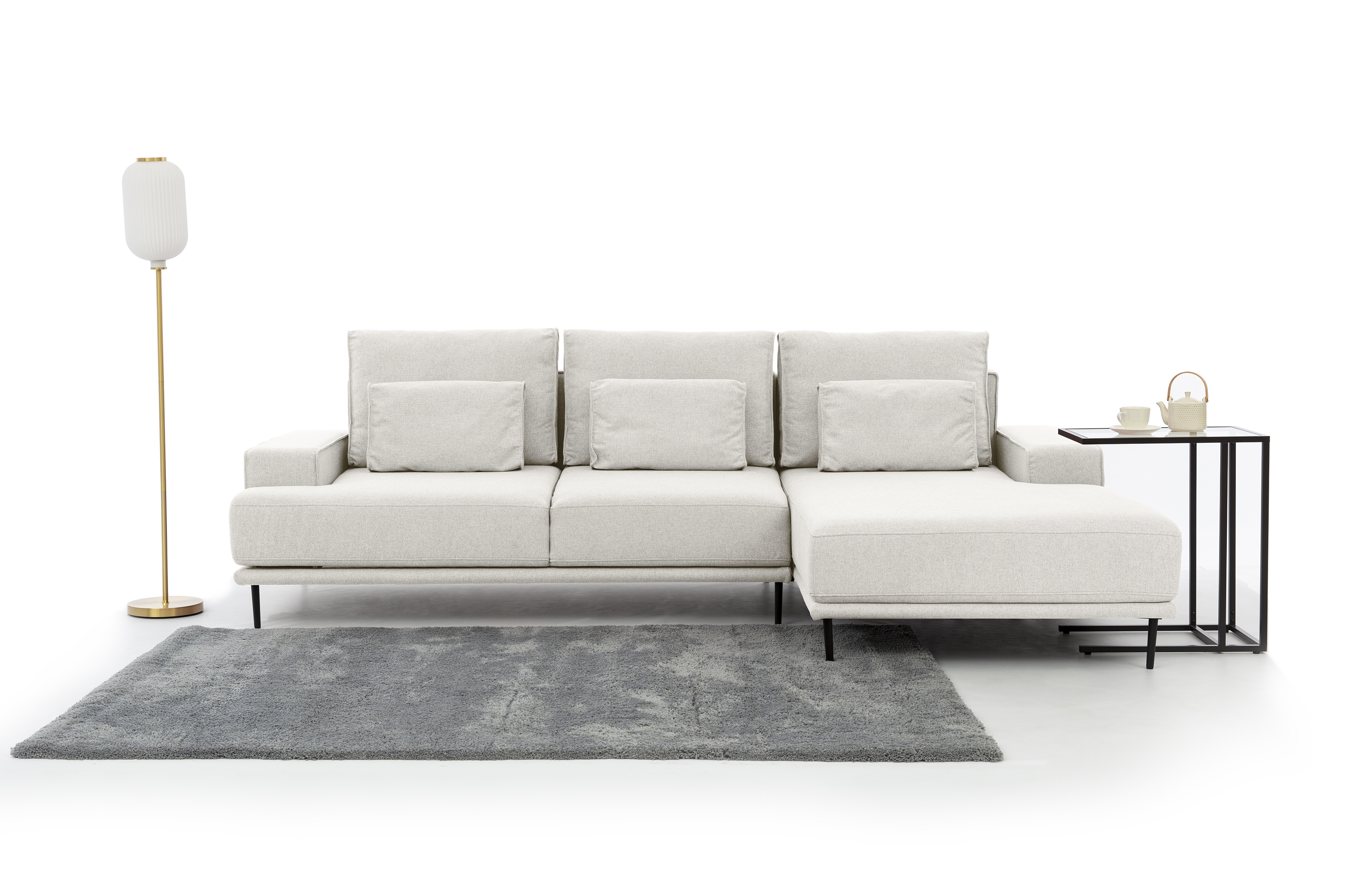 Moderná Rozkladacia rohová sedacia súprava Nicole Mini Rohová sedacia súprava s funkciou spánku Nicole Mini