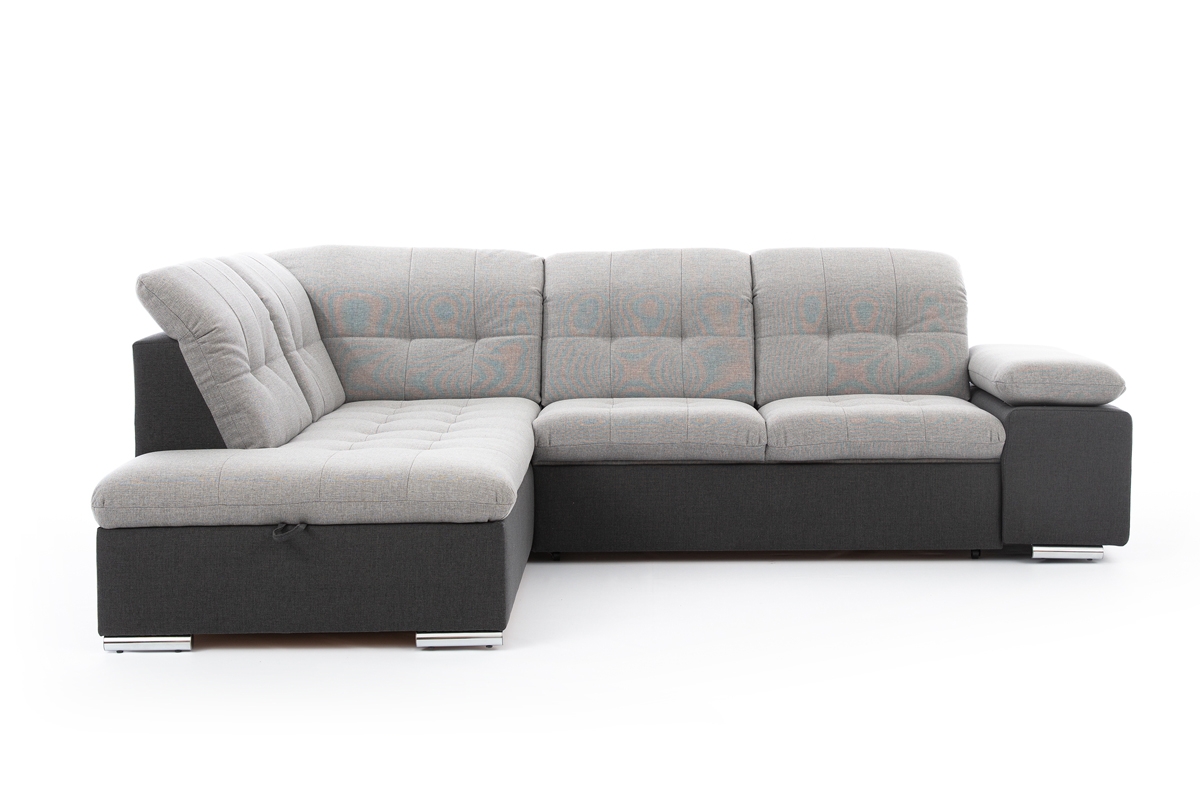 Rohová sedacia súprava Palermo L ľavá - šedá / grafitová pletenina Inari 91/95 Rohová sedacia súprava z chromowanymi nozkami 