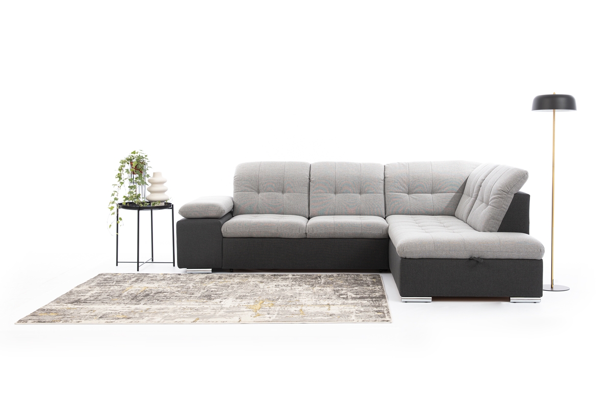 Rozkladacia rohová sedacia súprava Palermo L pravá - Inari 91 / 95 Rohová sedacia súprava z szarym siedziskiem . 